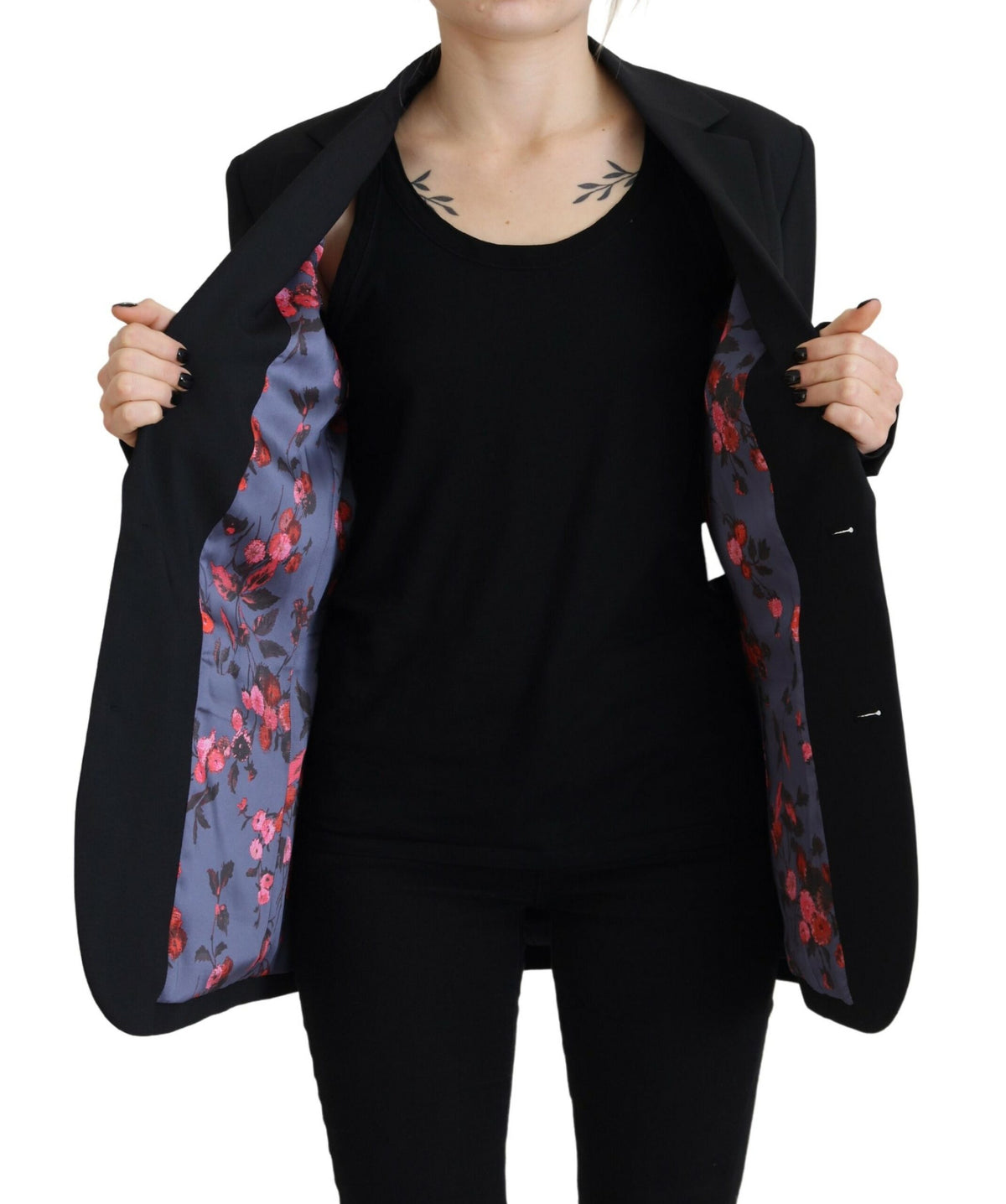 Blazer croisé à fleurs noires Dsquared²