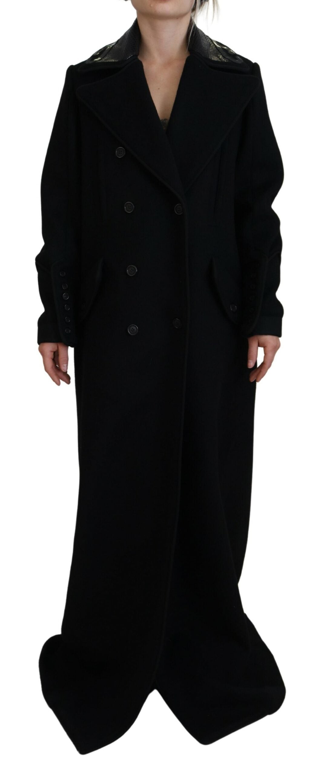 Manteau long croisé noir Dsquared²