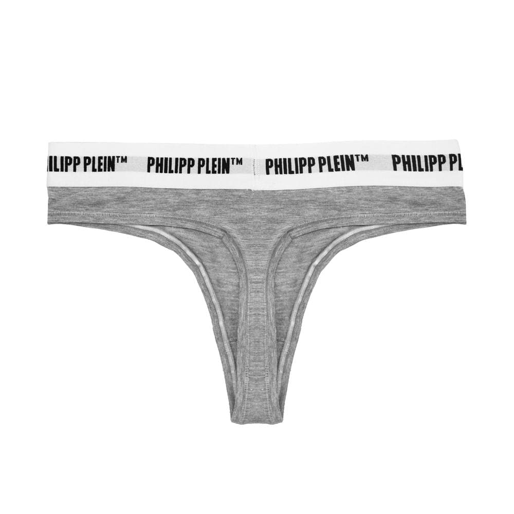 Conjunto de tanga con cintura con logotipo elegante en gris de Philipp Plein