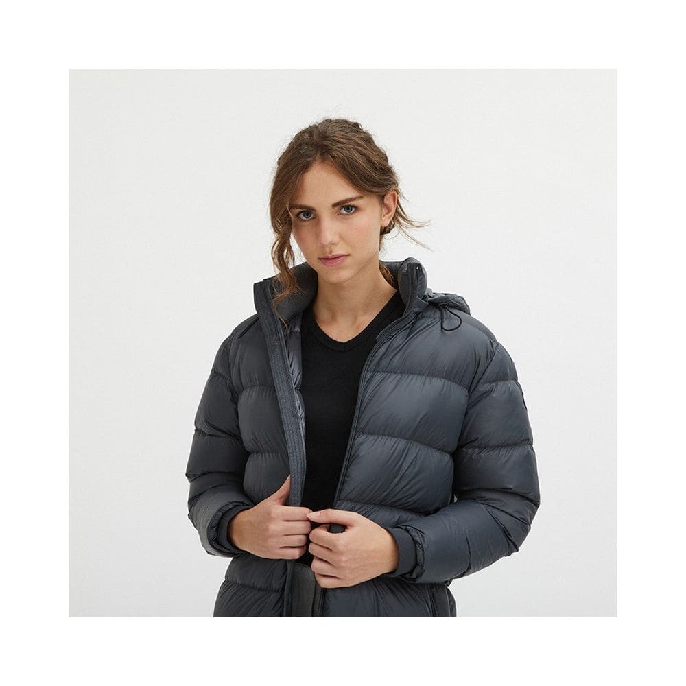 Chaqueta acolchada con capucha de lujo Centogrammi en gris oscuro