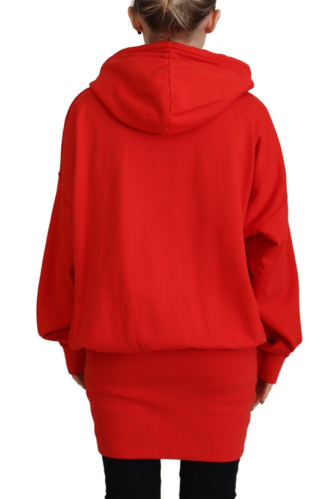 Sweat-shirt à capuche en coton imprimé logo rouge Dsquared²