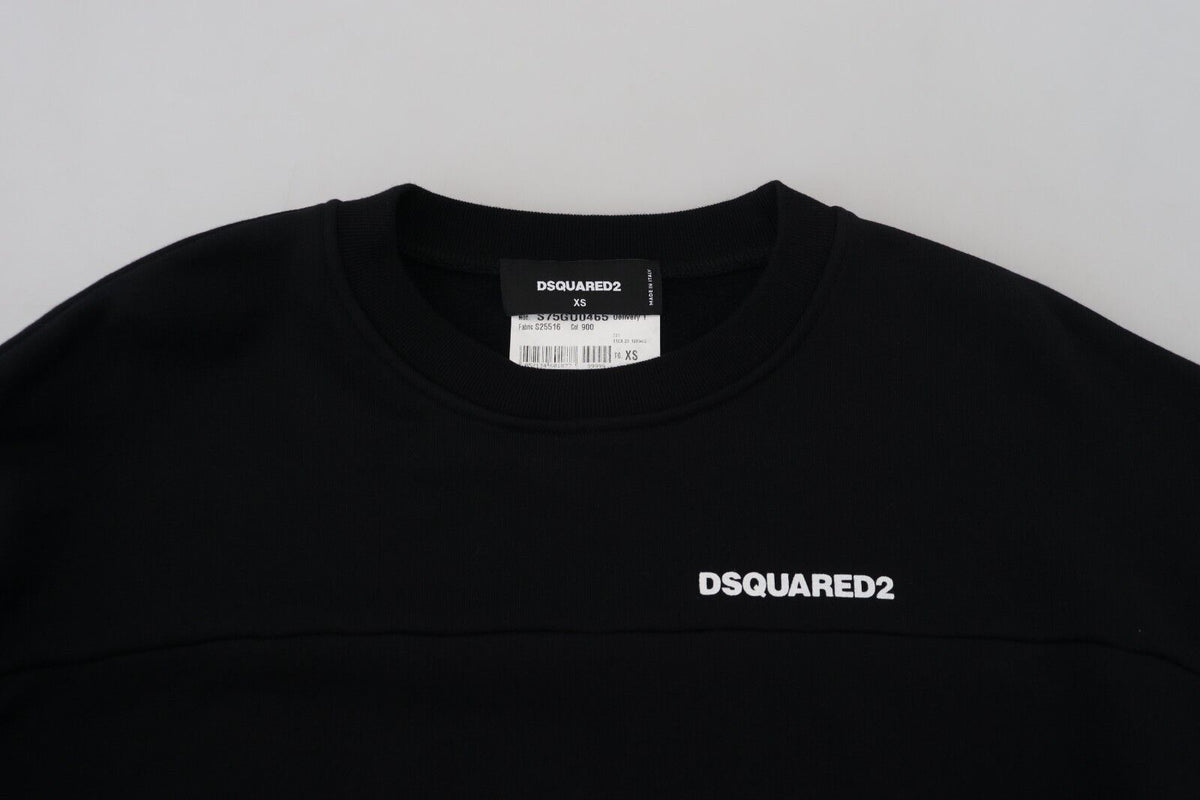 Pull à manches longues en coton noir imprimé pour femme Dsquared²