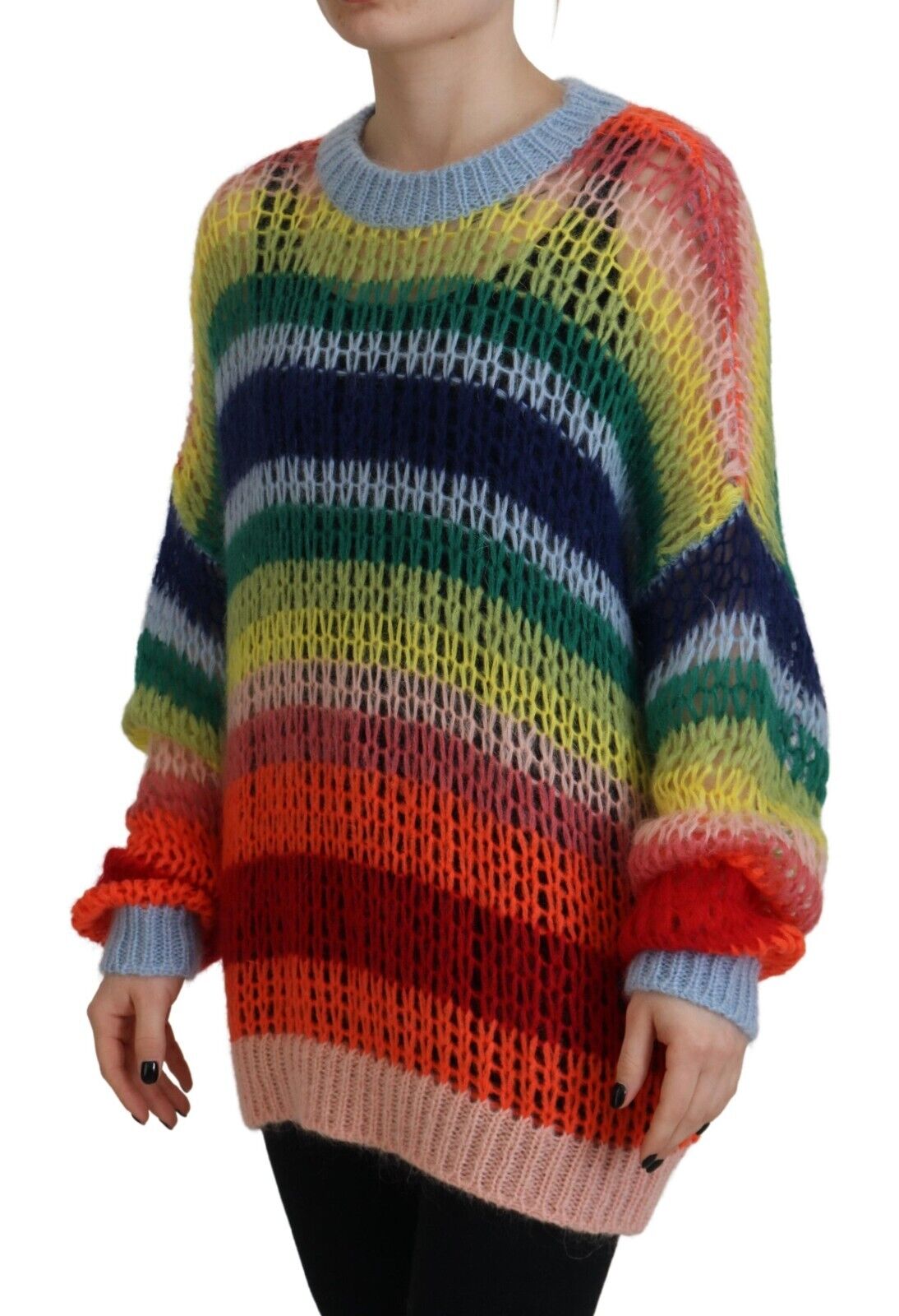 Pull ras du cou en mohair tricoté multicolore Dsquared²