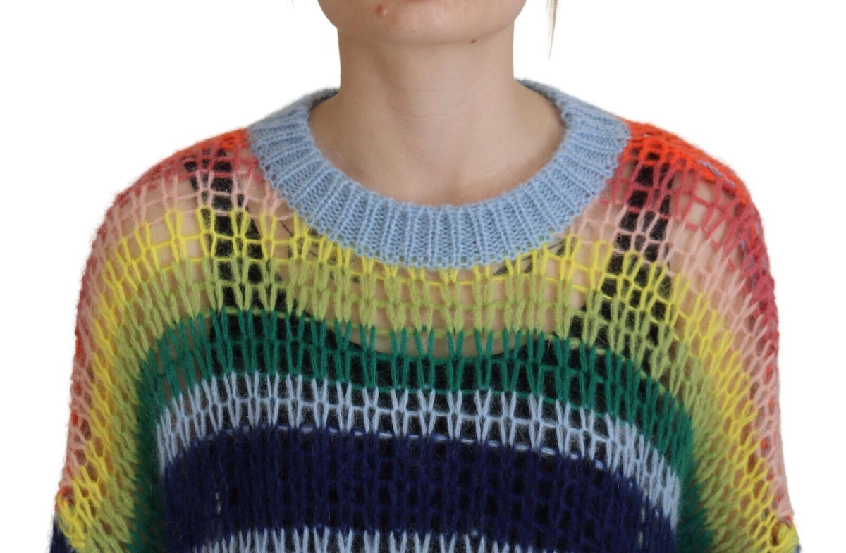 Pull ras du cou en mohair tricoté multicolore Dsquared²