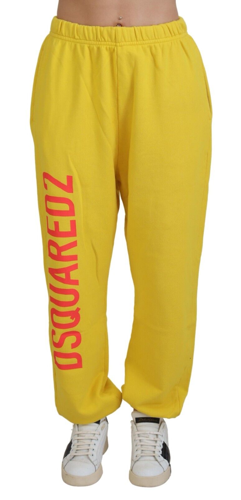 Pantalon de jogging jaune taille moyenne avec logo imprimé Dsquared²