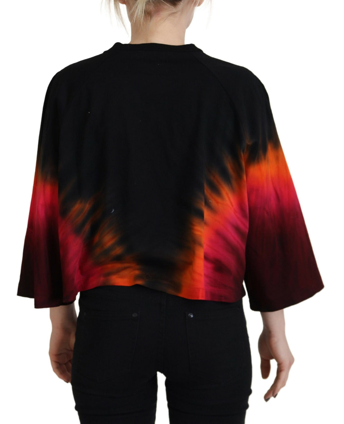 Haut ras du cou décontracté en coton noir tie dye Dsquared²