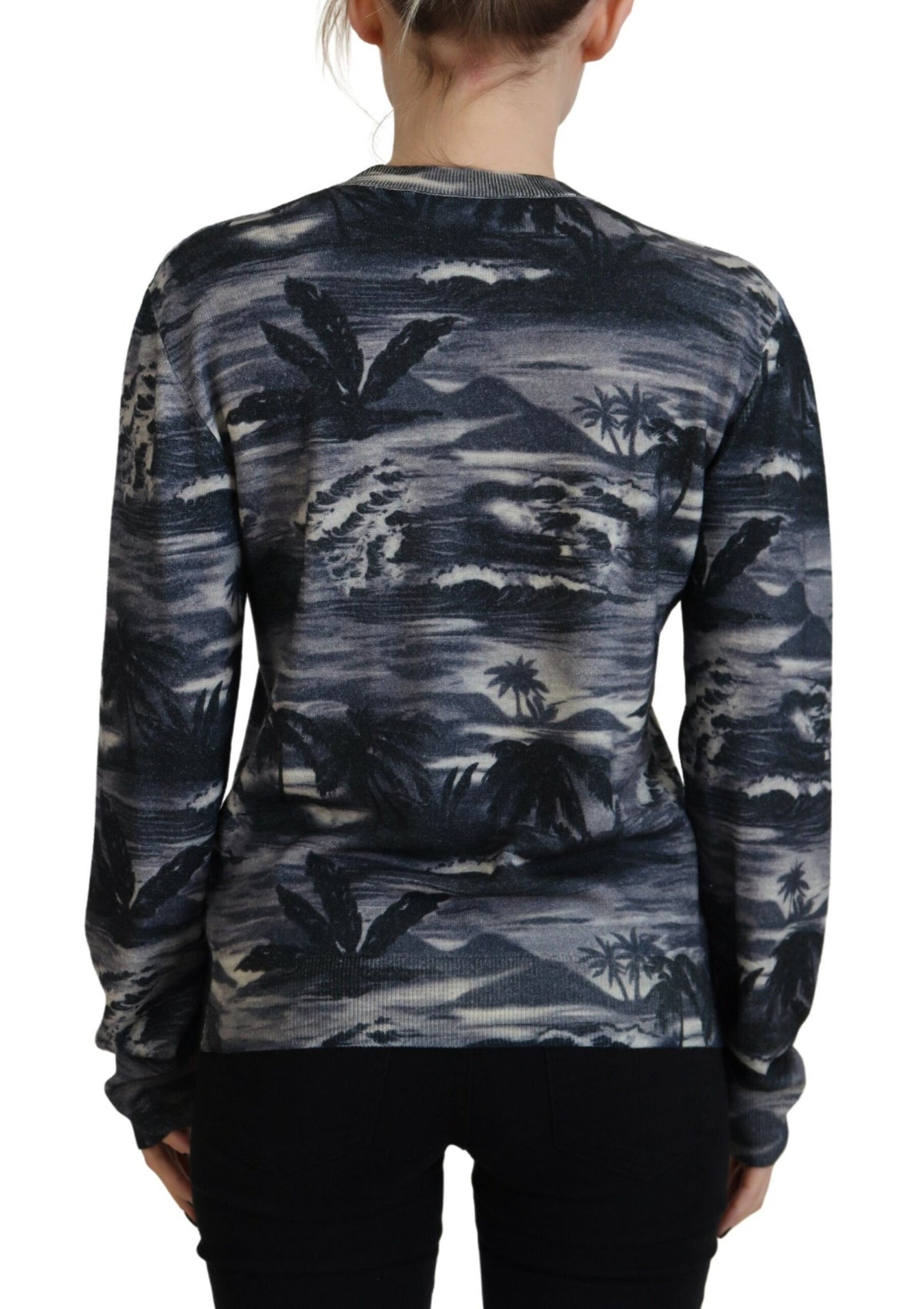 Pull décontracté à manches longues et imprimé Thunder Sky noir Dsquared²