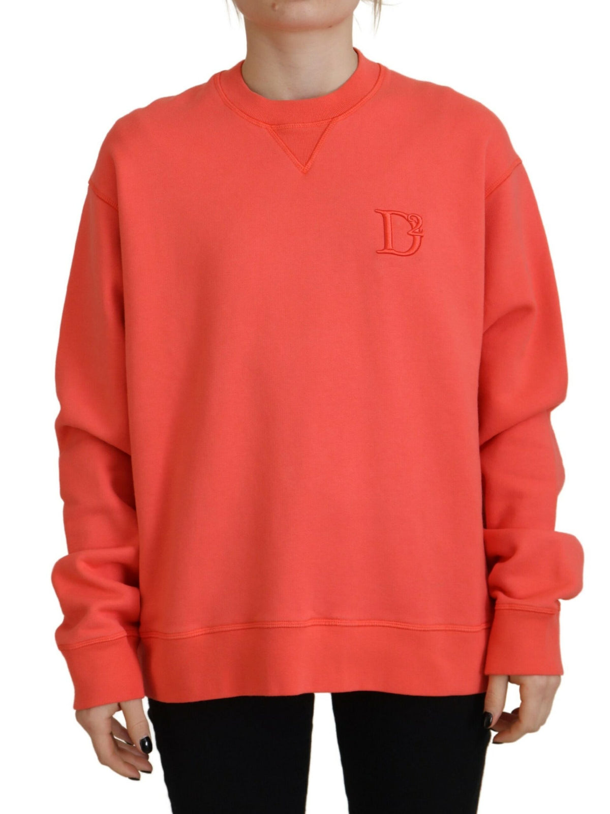 Pull à manches longues avec logo brodé rose Dsquared² pour femme