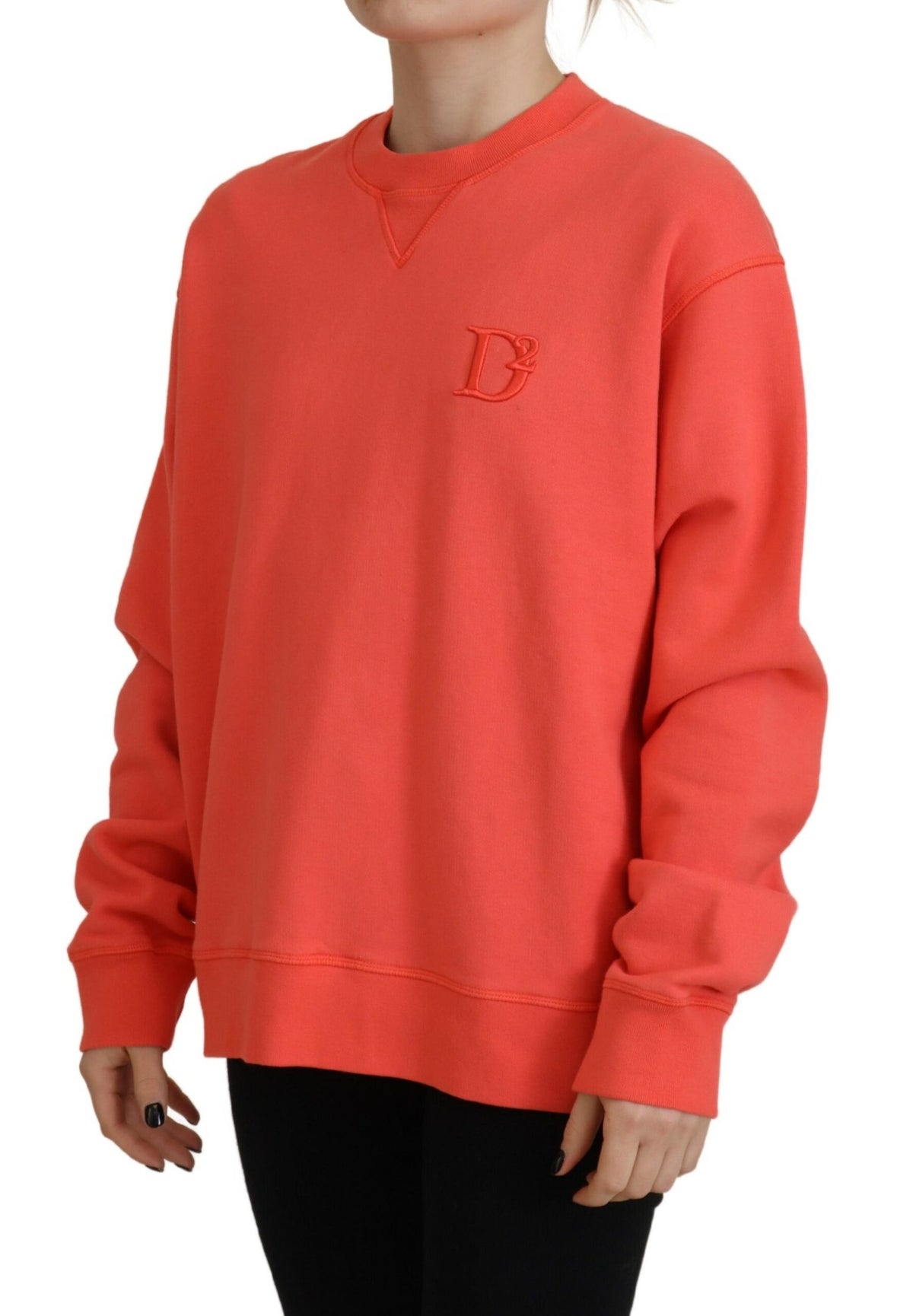 Pull à manches longues avec logo brodé rose Dsquared² pour femme