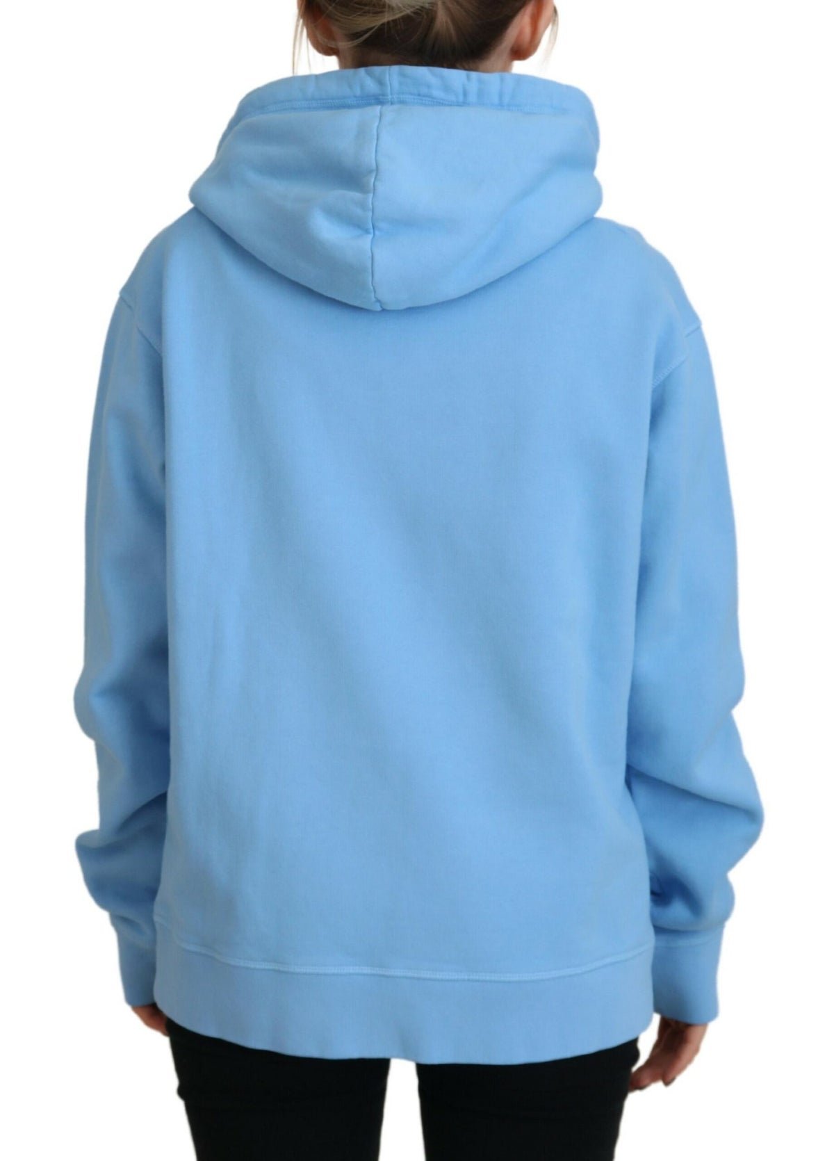 Pull à capuche et manches longues pour femme avec logo bleu clair Dsquared²