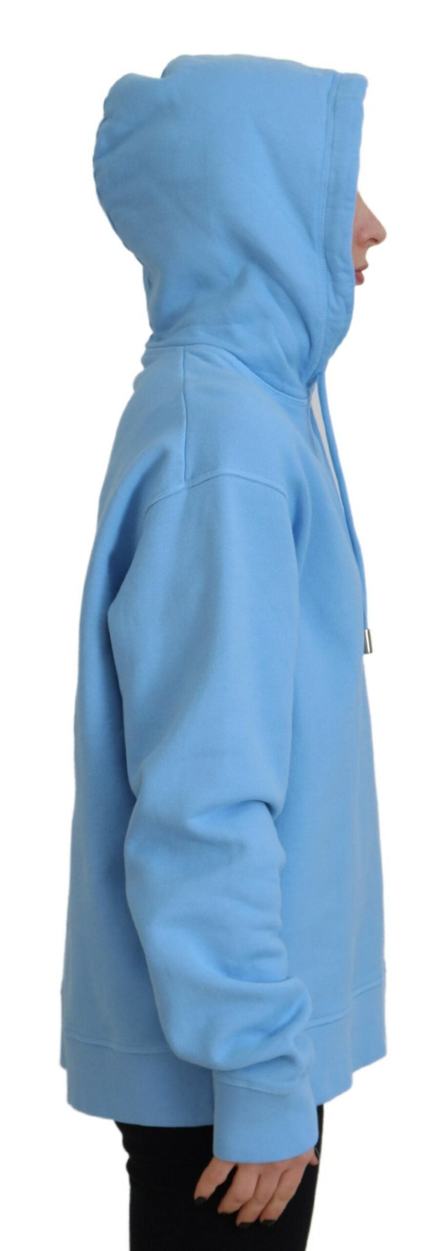 Pull à capuche et manches longues pour femme avec logo bleu clair Dsquared²