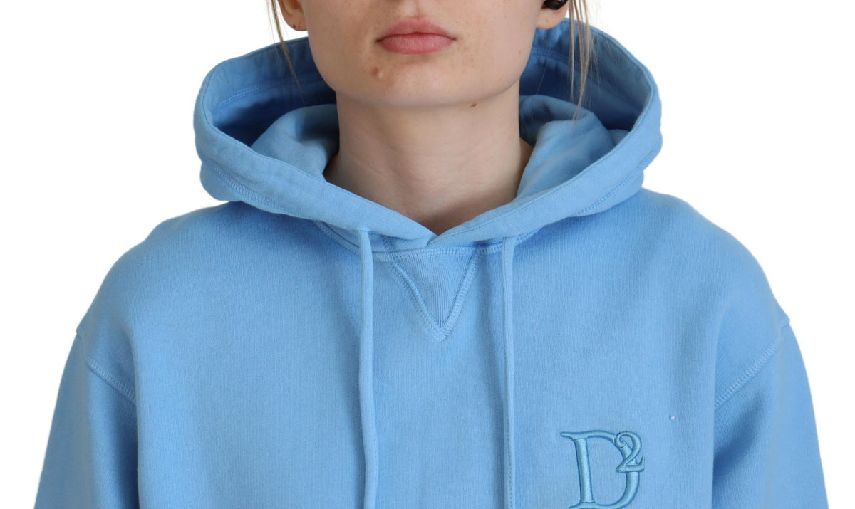 Pull à capuche et manches longues pour femme avec logo bleu clair Dsquared²