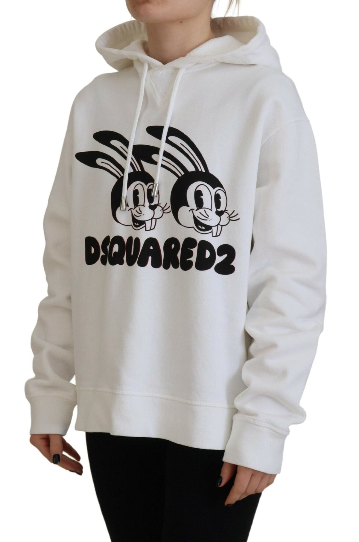 Suéter de manga larga con capucha y estampado de animales con logotipo blanco de Dsquared²