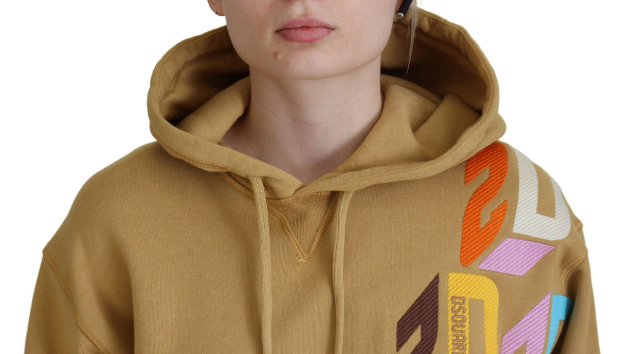 Pull à capuche et manches longues avec logo imprimé marron Dsquared²