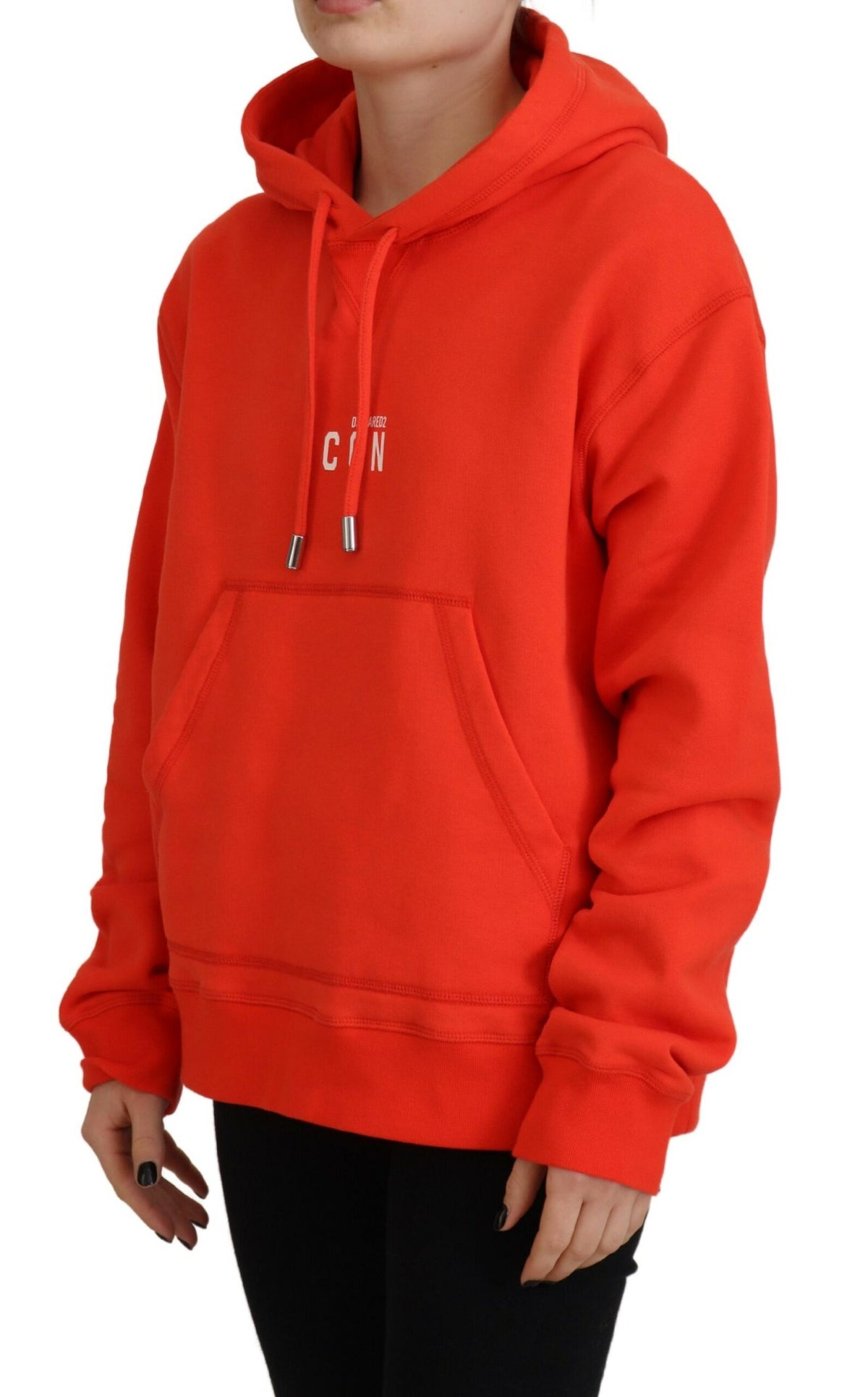 Sudadera con capucha de algodón con icono mini rojo de Dsquared²