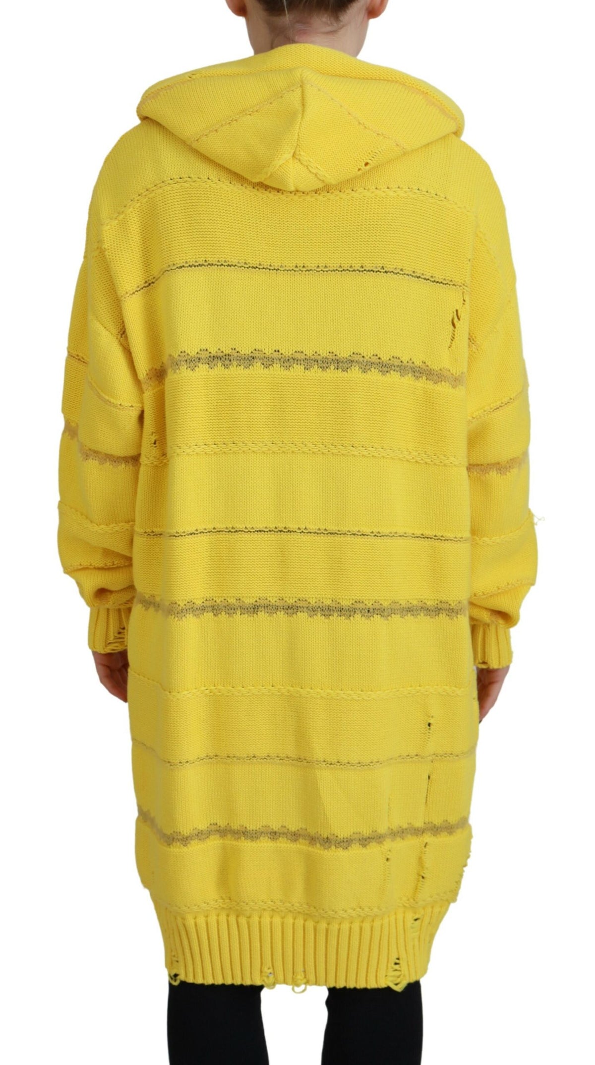 Pull à capuche en maille de coton jaune Dsquared²