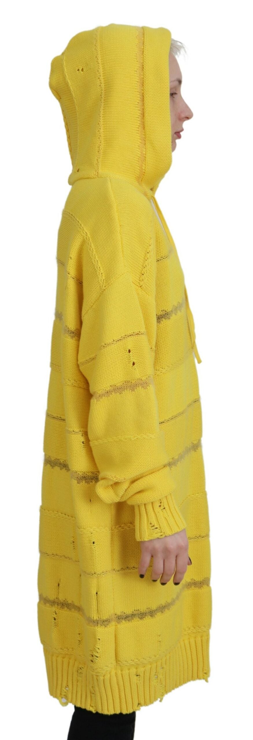 Pull à capuche en maille de coton jaune Dsquared²