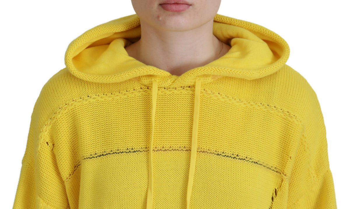 Pull à capuche en maille de coton jaune Dsquared²