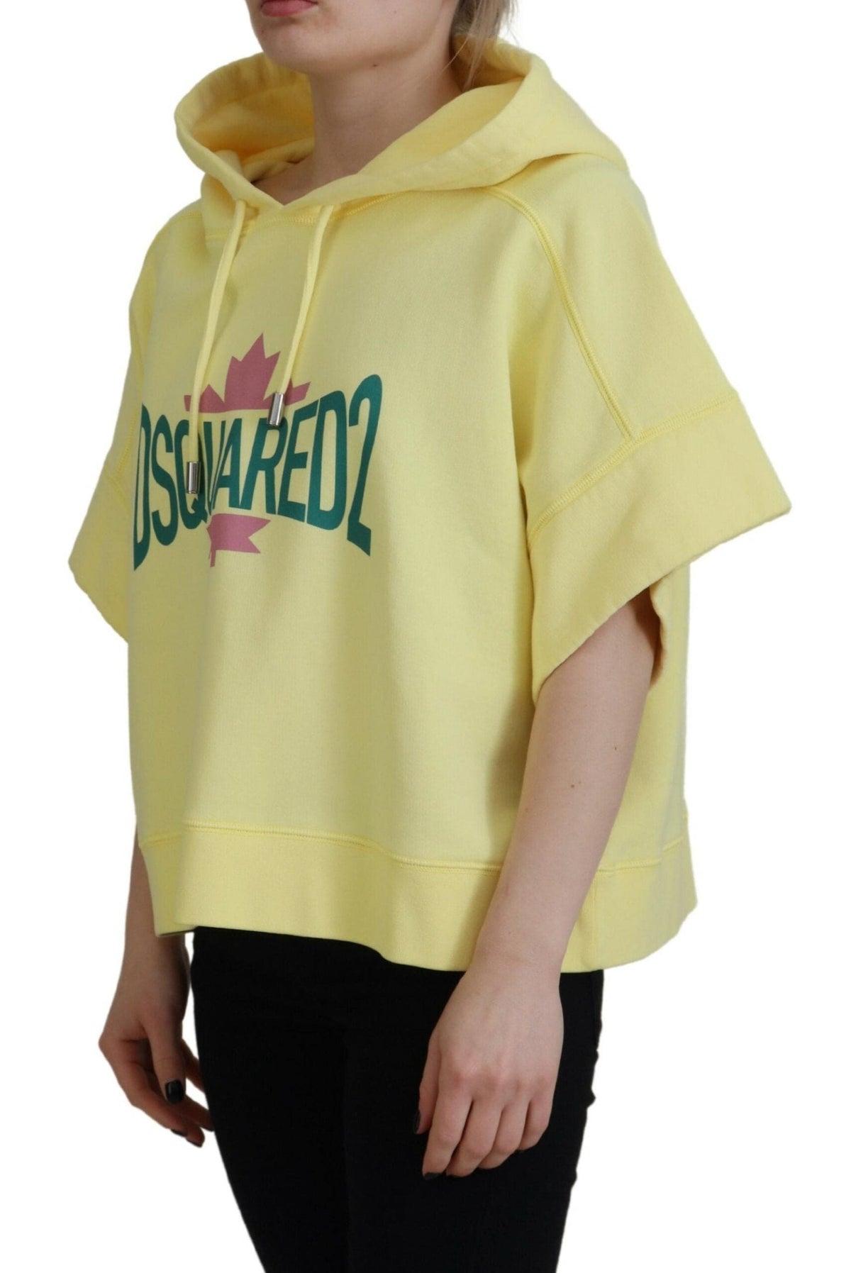 Sudadera con capucha y estampado del logotipo en color amarillo de Dsquared²