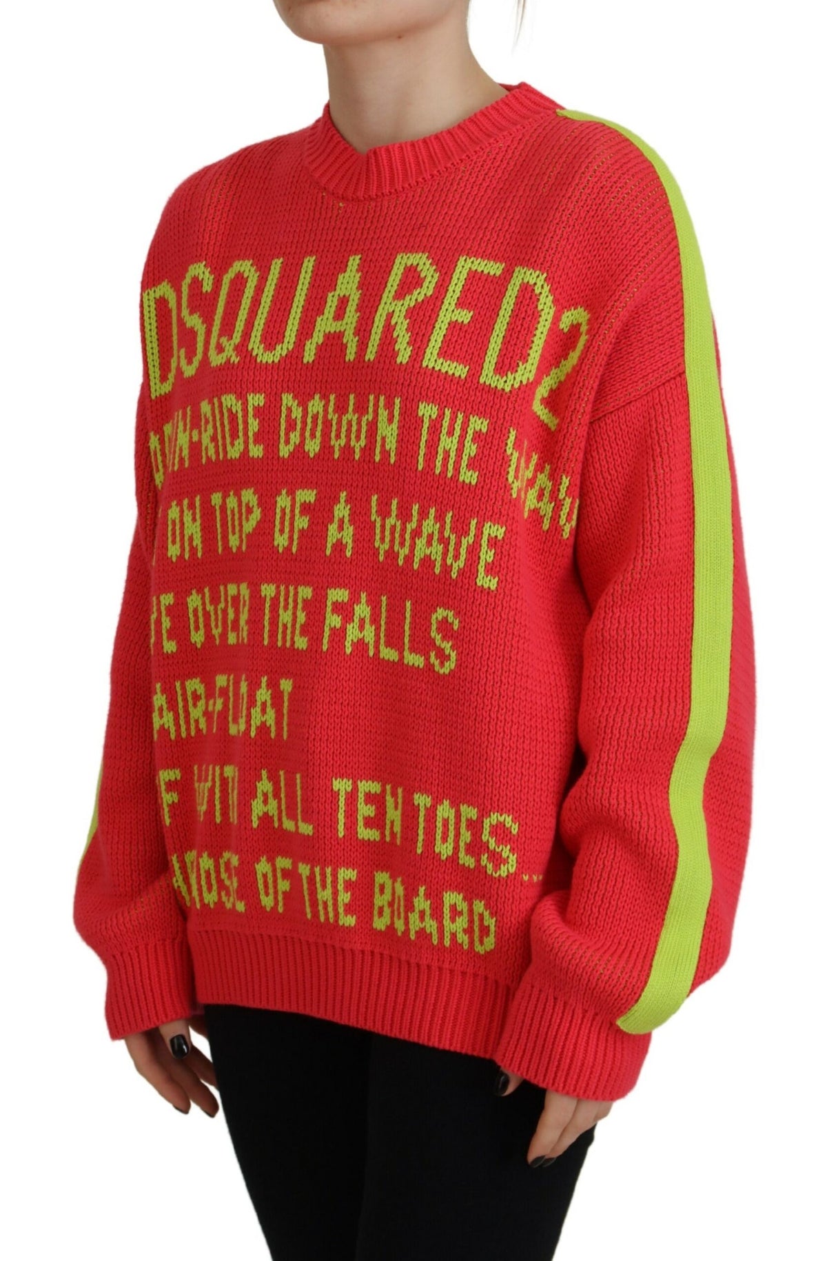 Pull ras du cou en maille de coton multicolore Dsquared²