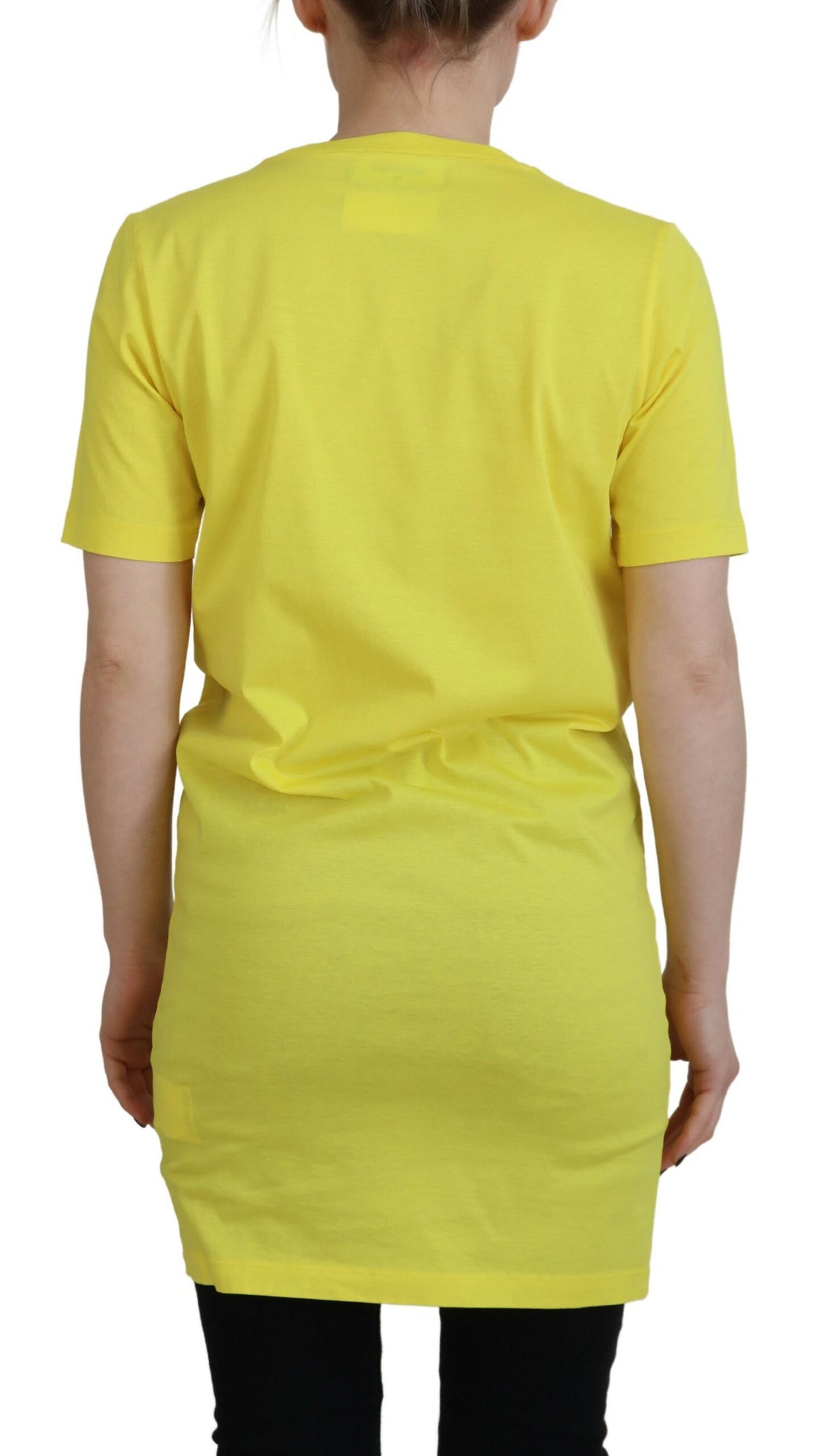 T-shirt ras du cou jaune en coton brillant avec logo Renny de Dsquared²