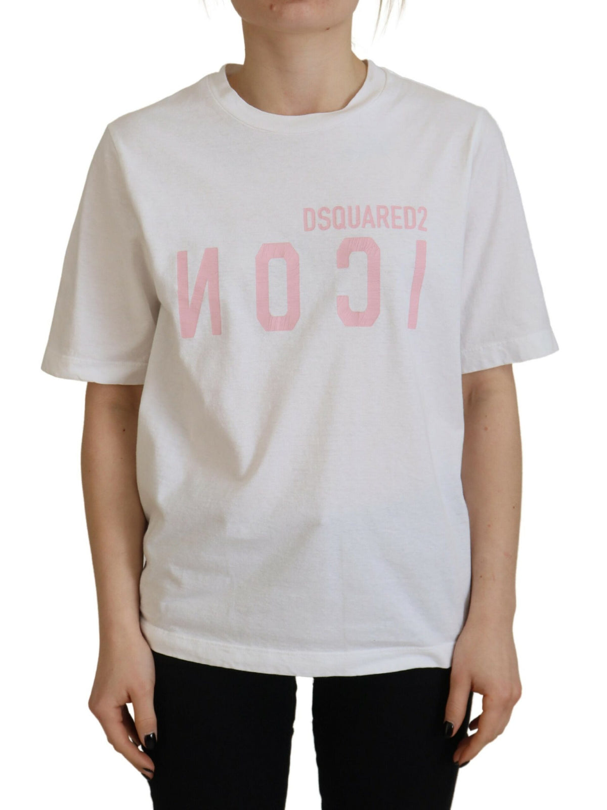 T-shirt ras du cou en coton blanc brillant Icon East Tee de Dsquared²