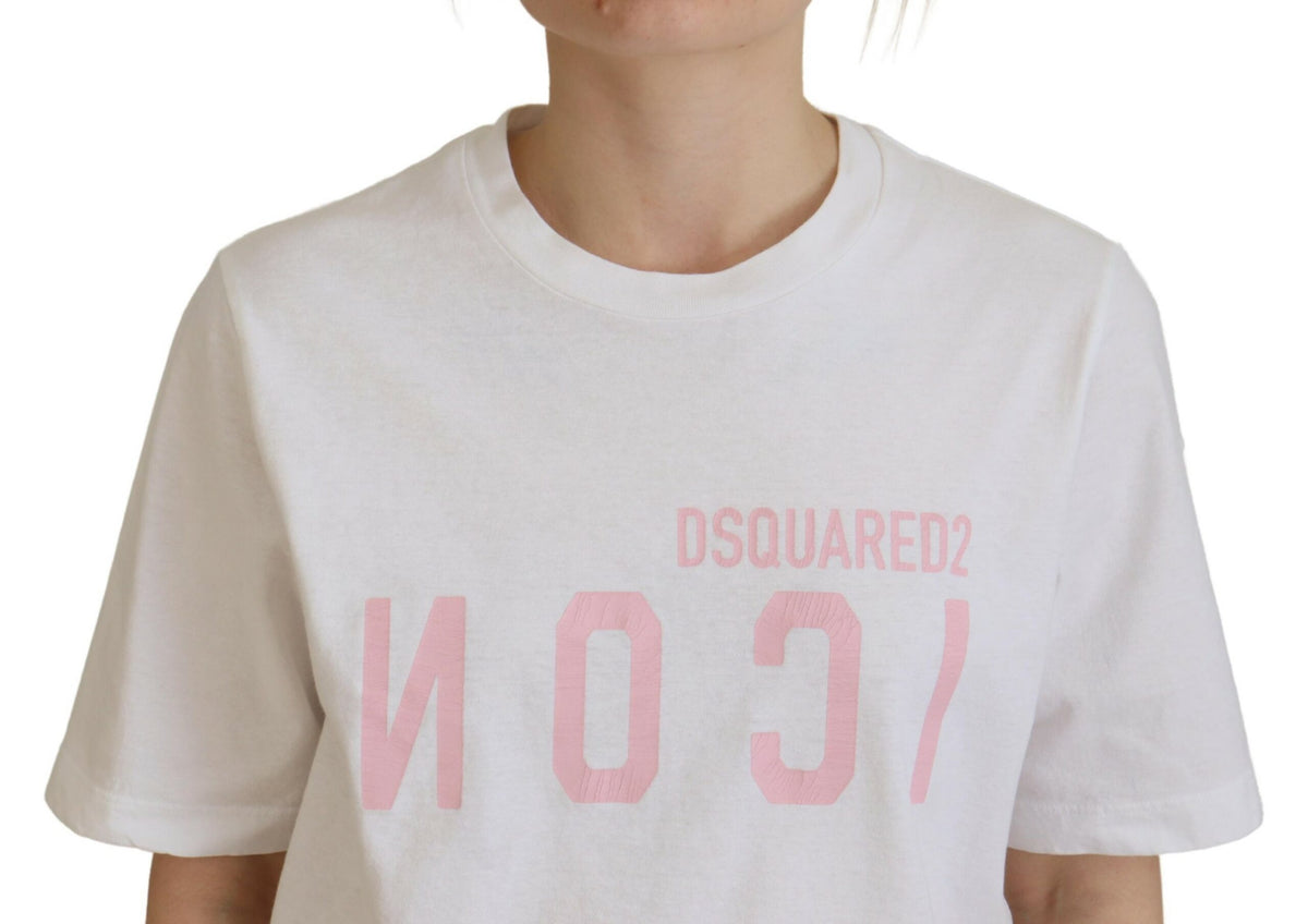 T-shirt ras du cou en coton blanc brillant Icon East Tee de Dsquared²