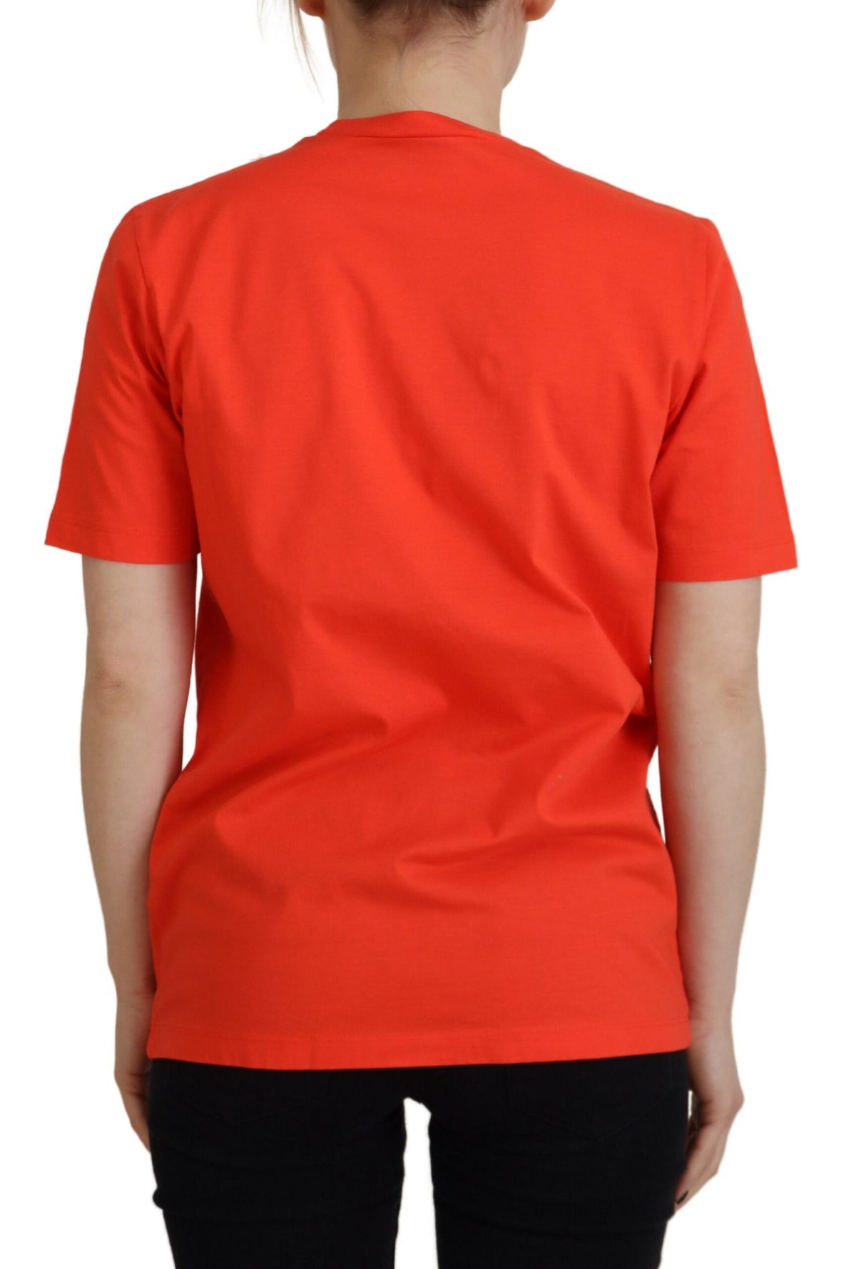 T-shirt ras du cou en coton orange brillant Icon East Tee de Dsquared²