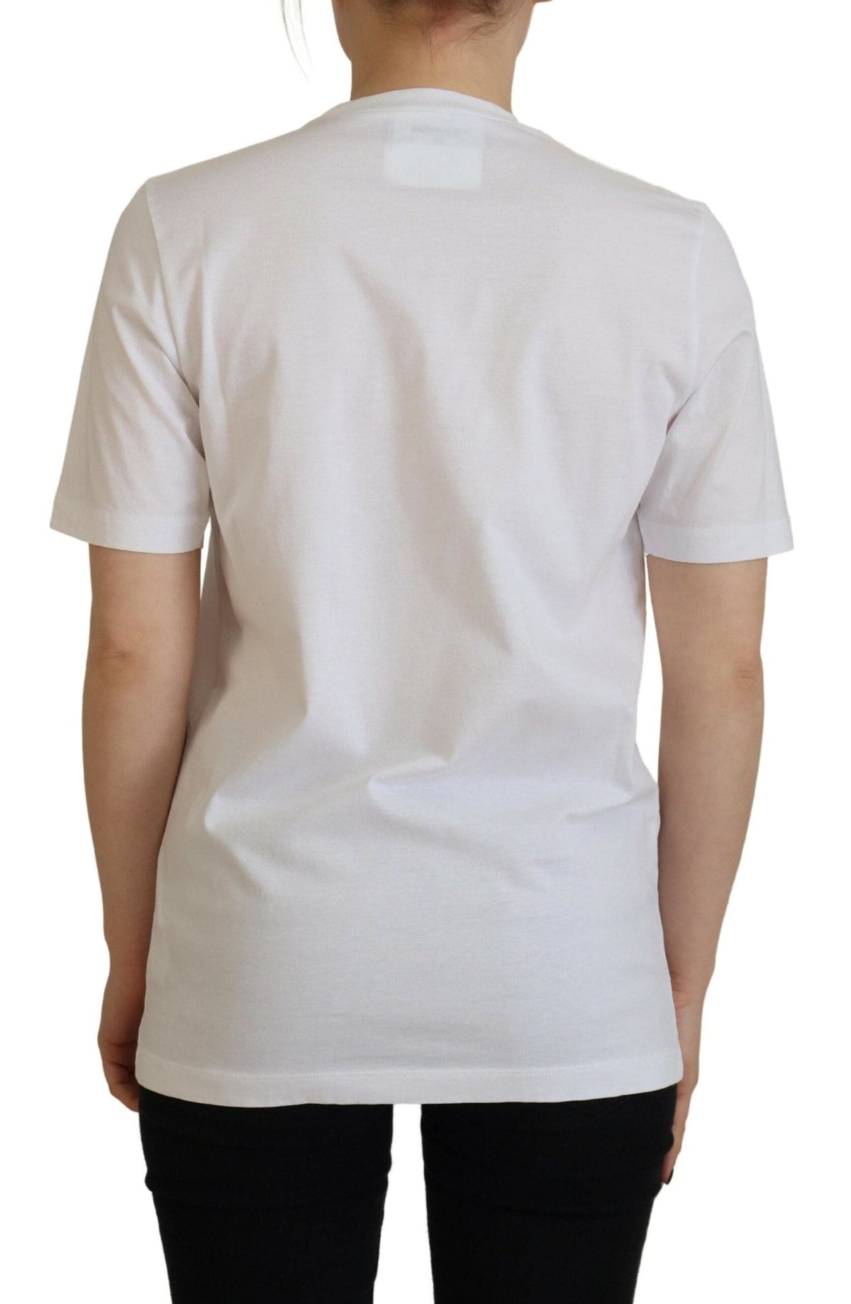 T-shirt ras du cou à manches courtes et logo blanc Dsquared²