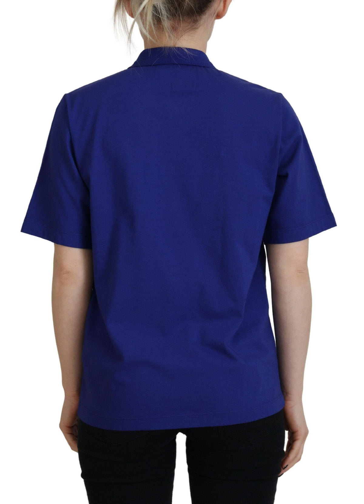 Camiseta polo de manga corta con cuello azul y textos de Dsquared²