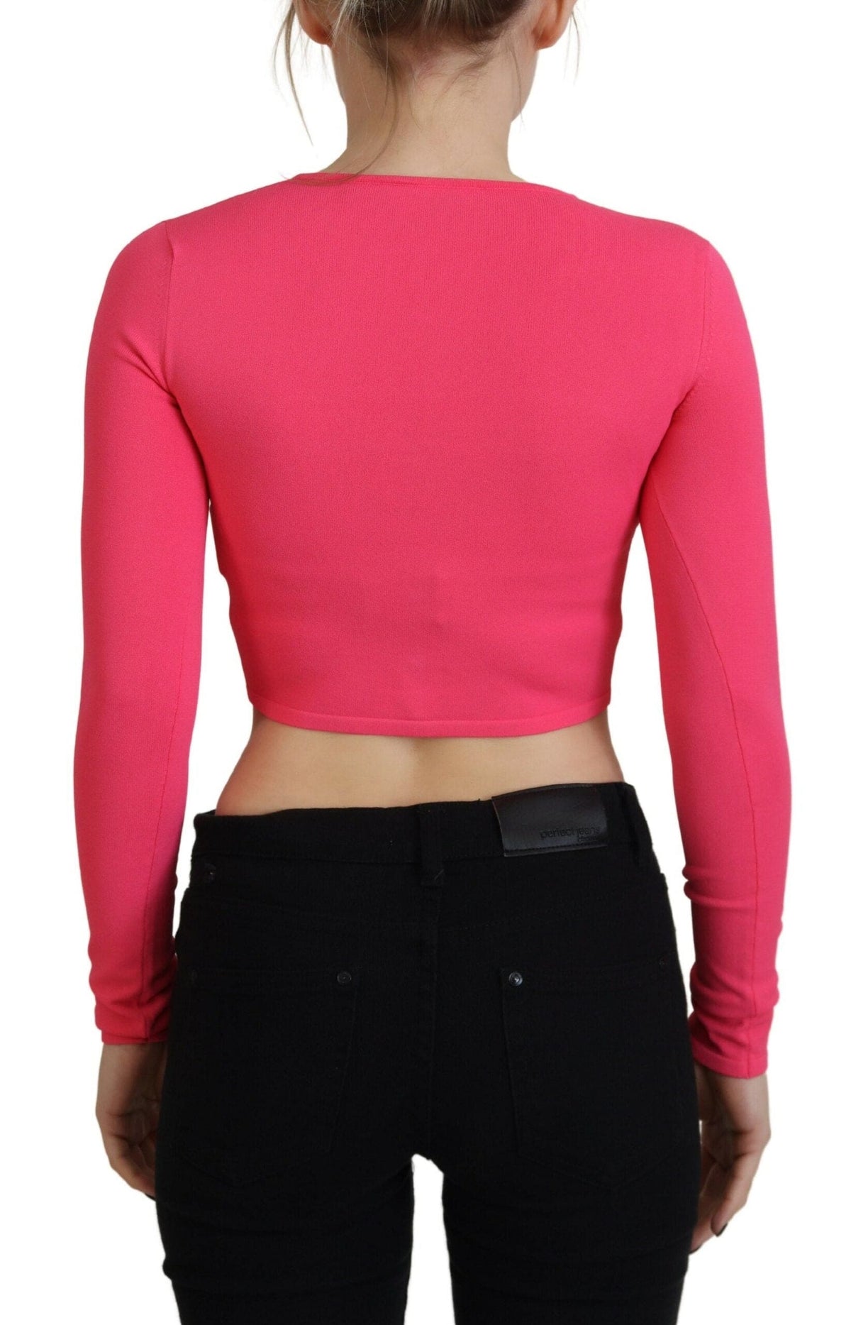 Top de manga larga con escote abierto en viscosa rosa de Dsquared²