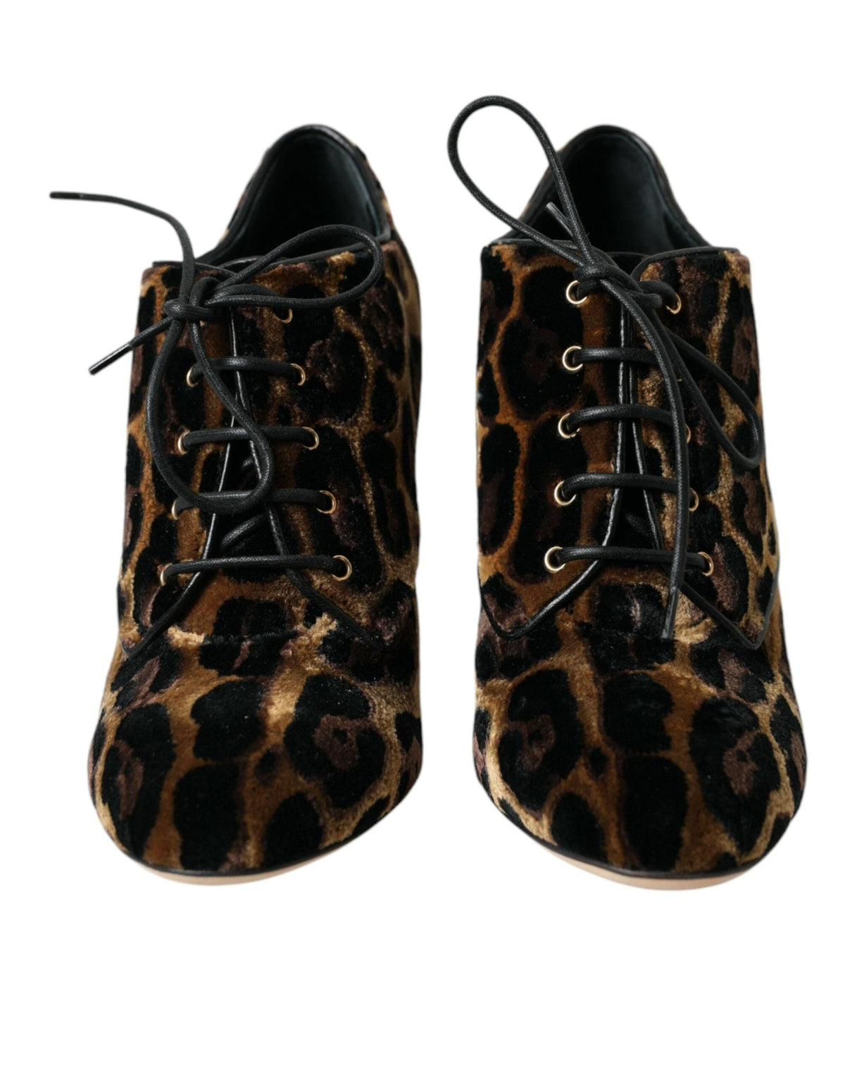 Botines con cordones y pelo de leopardo marrón de Dolce &amp; Gabbana