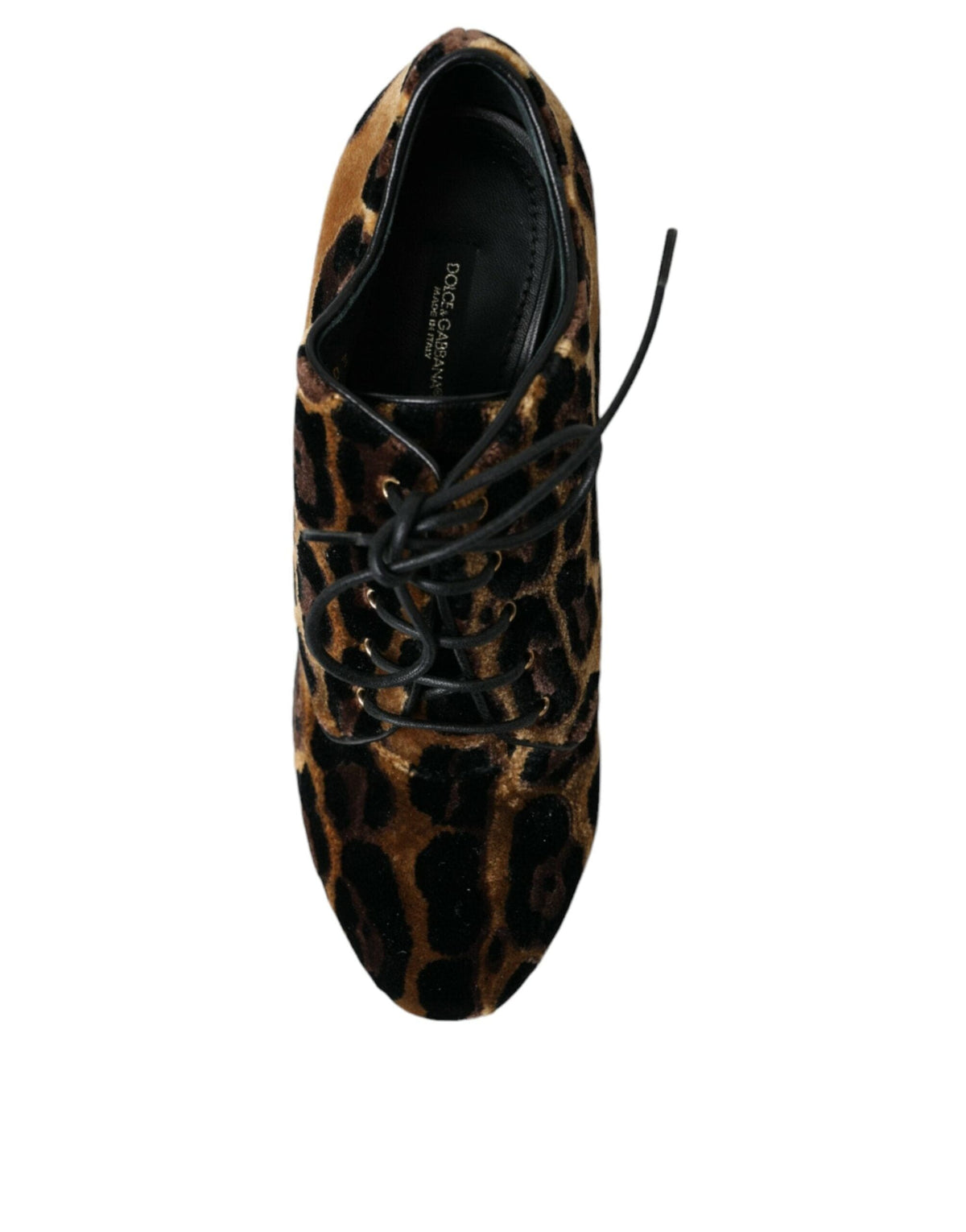 Botines con cordones y pelo de leopardo marrón de Dolce &amp; Gabbana