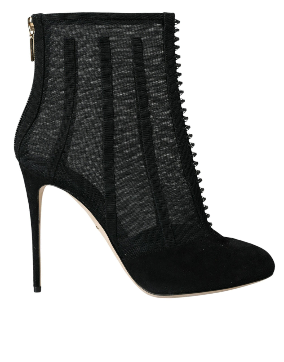 Bottines à talons aiguilles en maille noire Dolce &amp; Gabbana