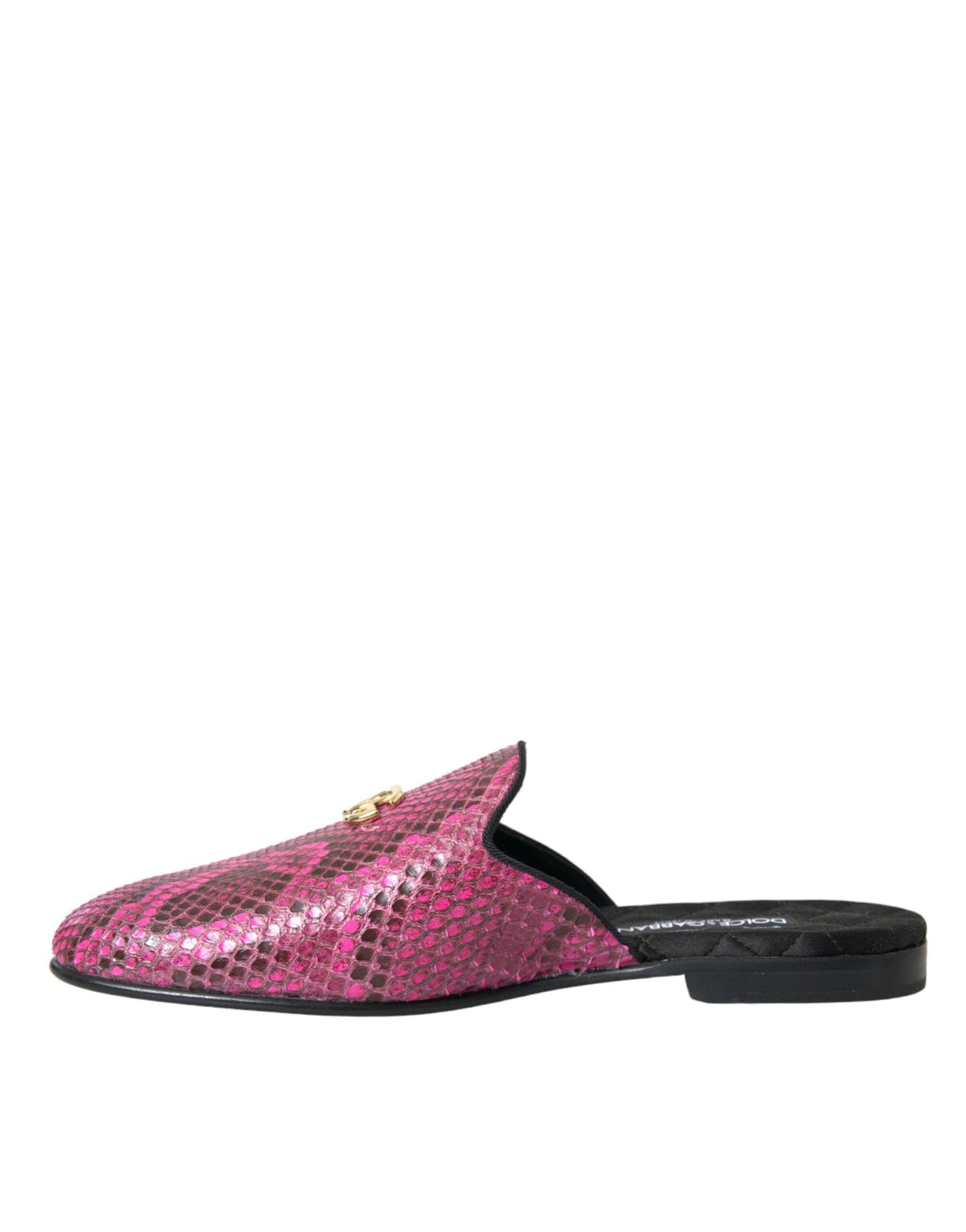 Sandales plates Dolce &amp; Gabbana à logo python fuchsia