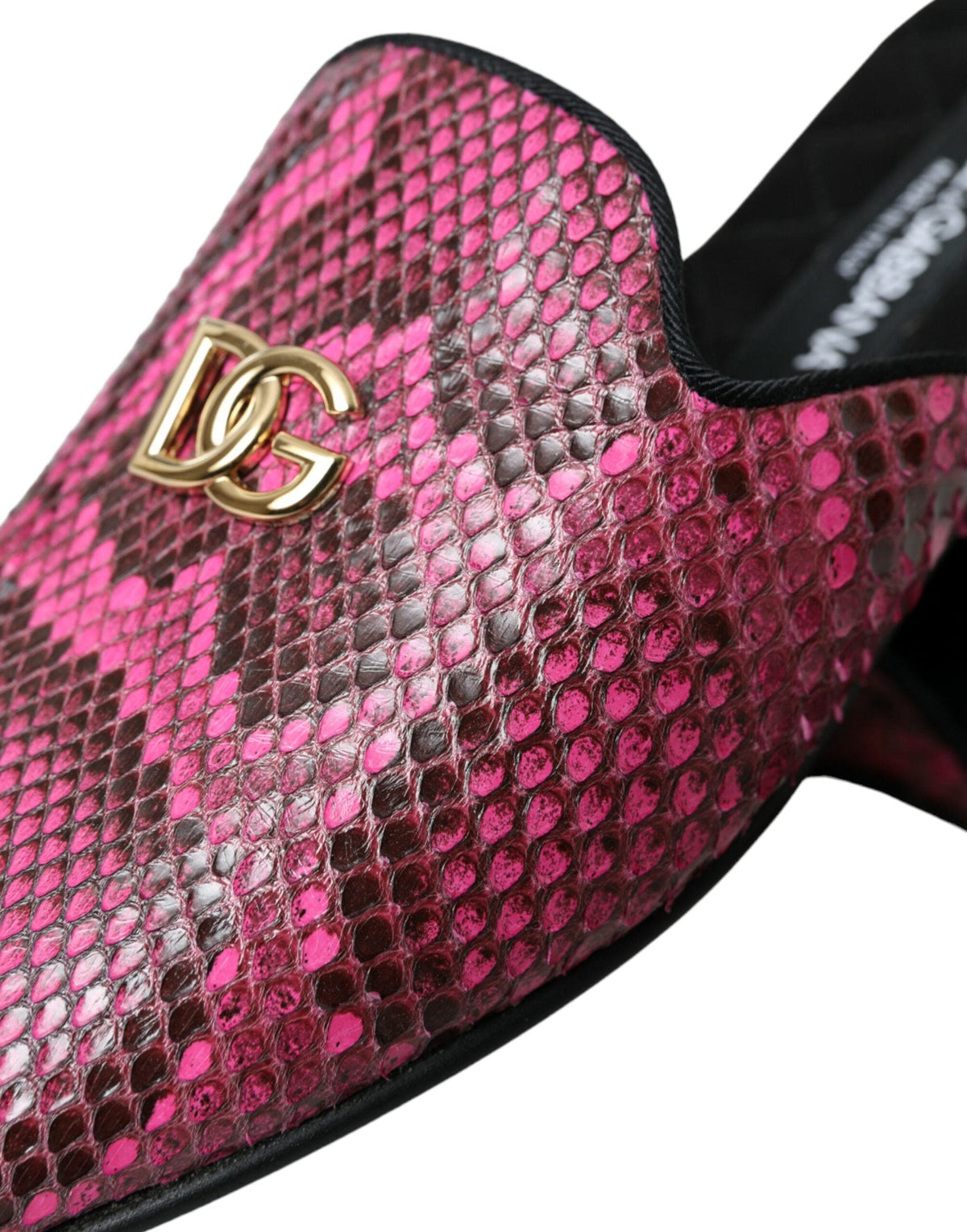 Sandales plates Dolce &amp; Gabbana à logo python fuchsia