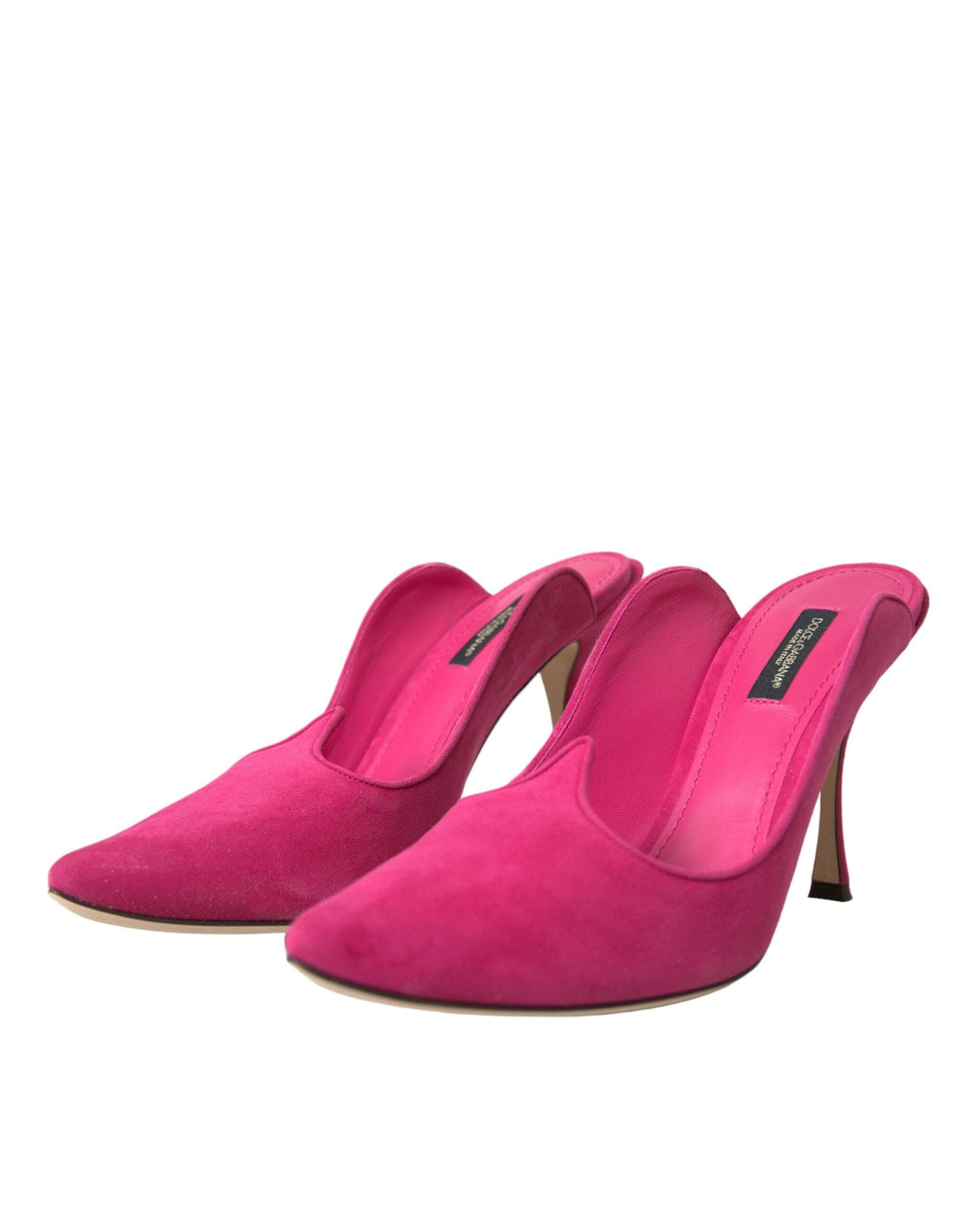 Sandales mules en cuir suédé fuchsia Dolce &amp; Gabbana