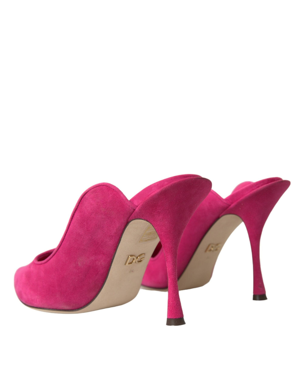 Sandales mules en cuir suédé fuchsia Dolce &amp; Gabbana