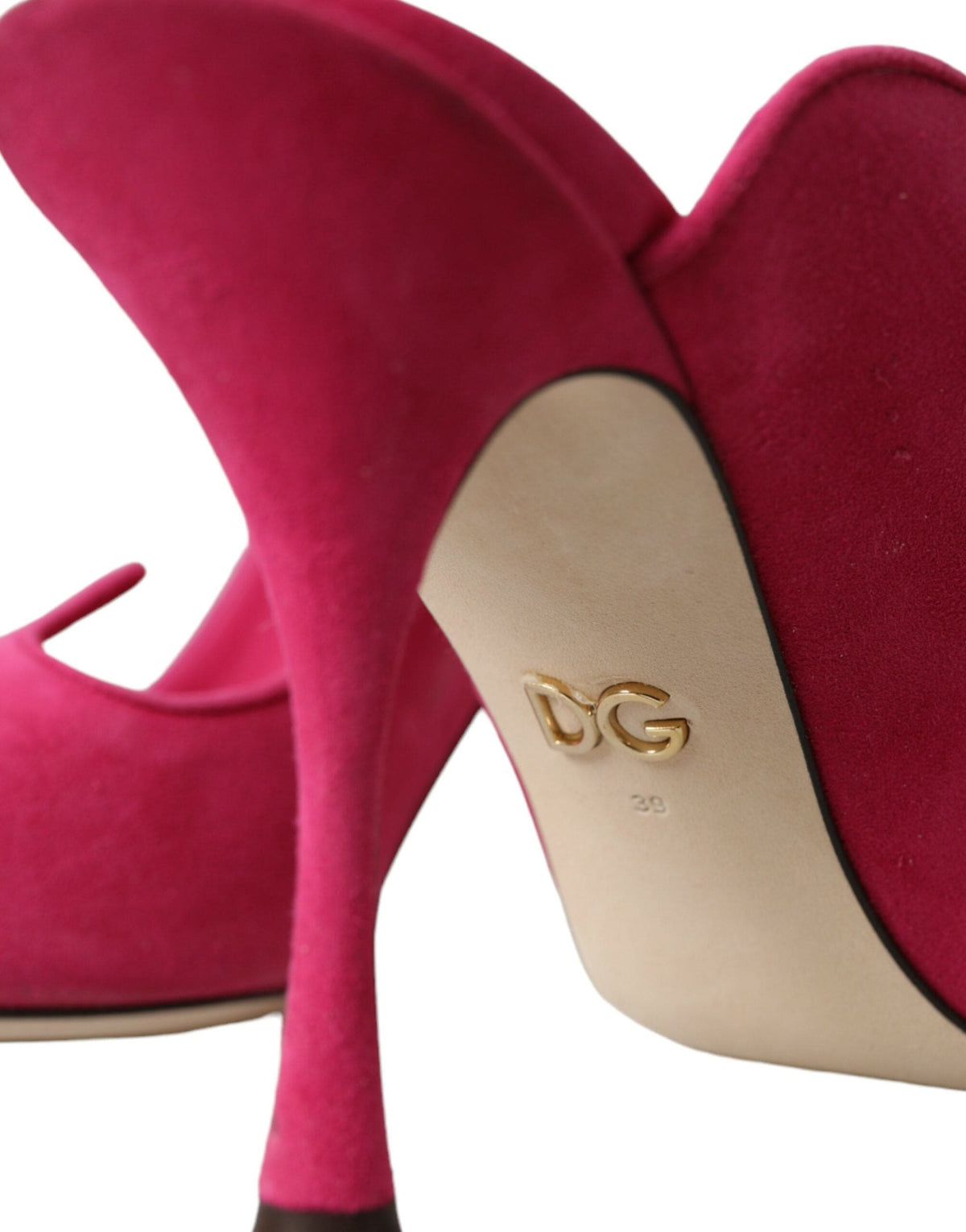 Sandales mules en cuir suédé fuchsia Dolce &amp; Gabbana