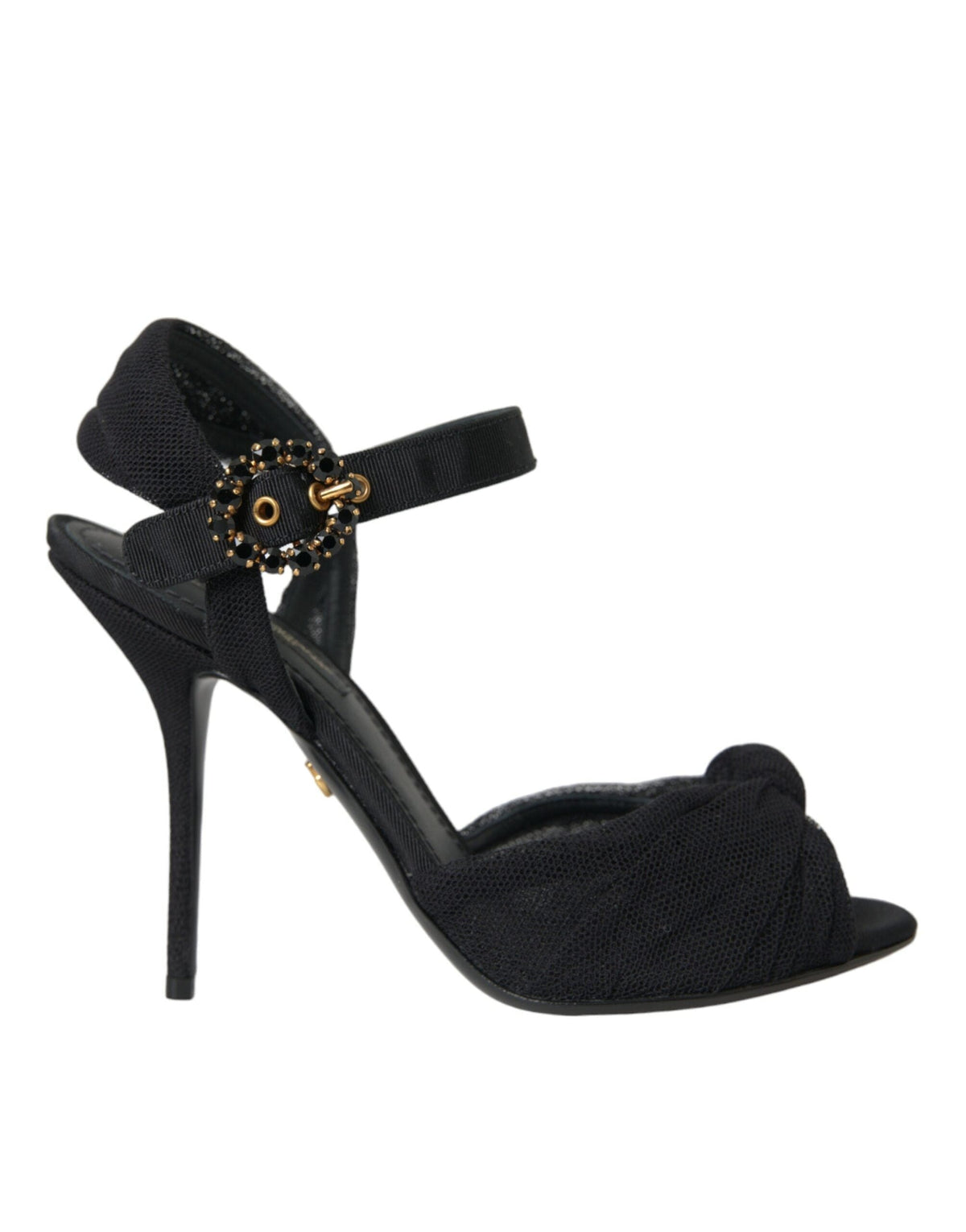 Sandales à talons en daim noir Dolce &amp; Gabbana