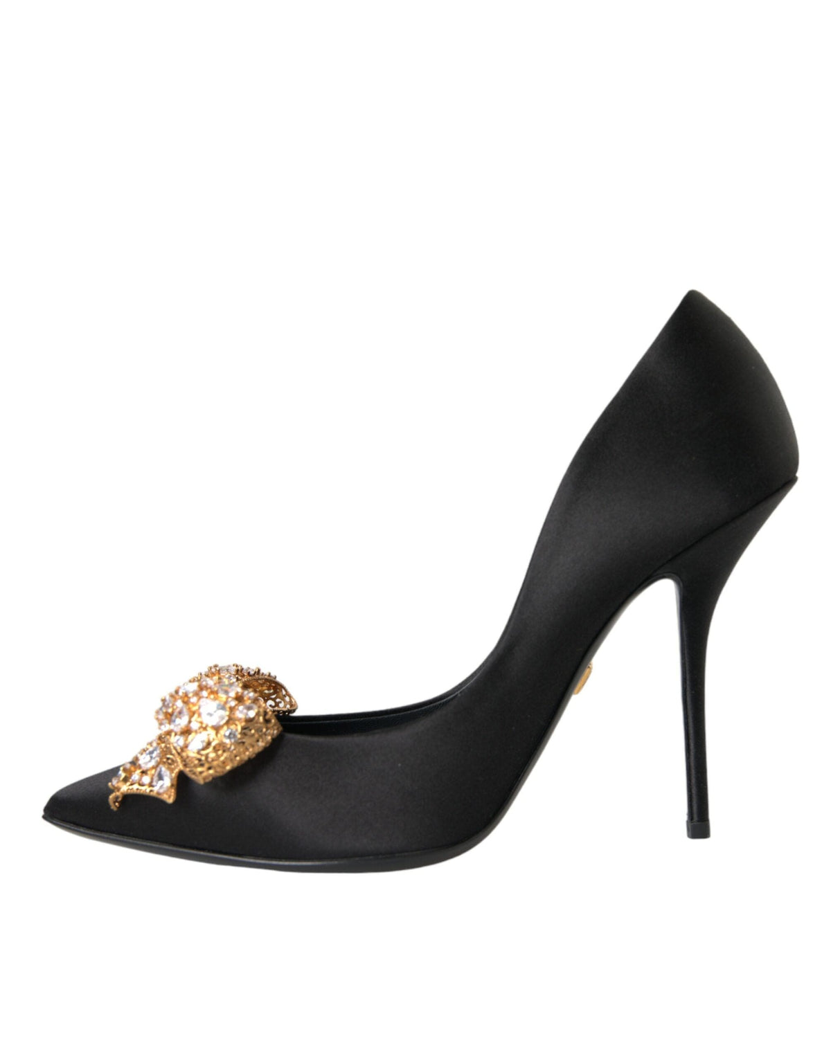 Escarpins à talons ornés de nœuds en satin noir Dolce &amp; Gabbana