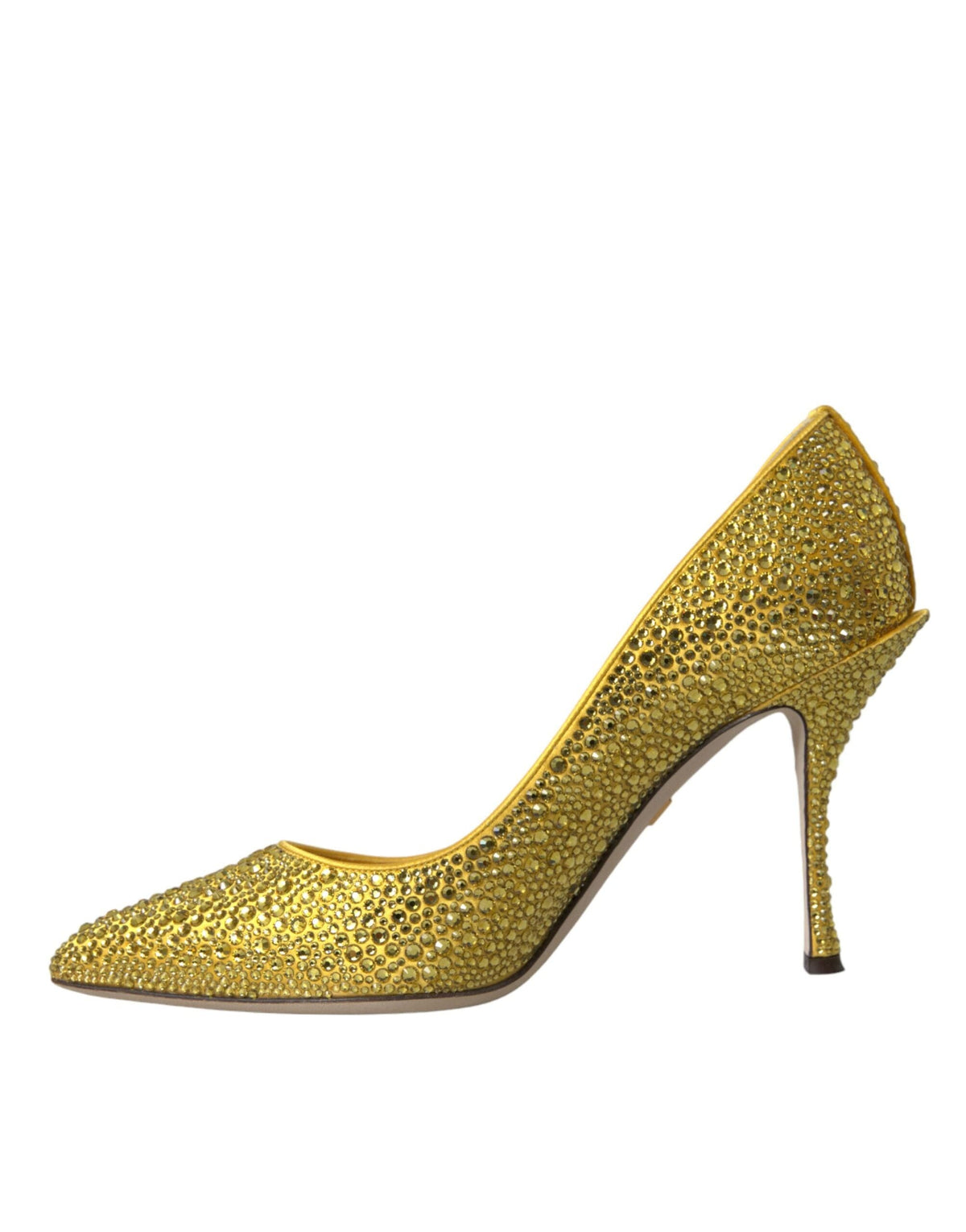 Escarpins à talons en cristal strass jaune Dolce &amp; Gabbana