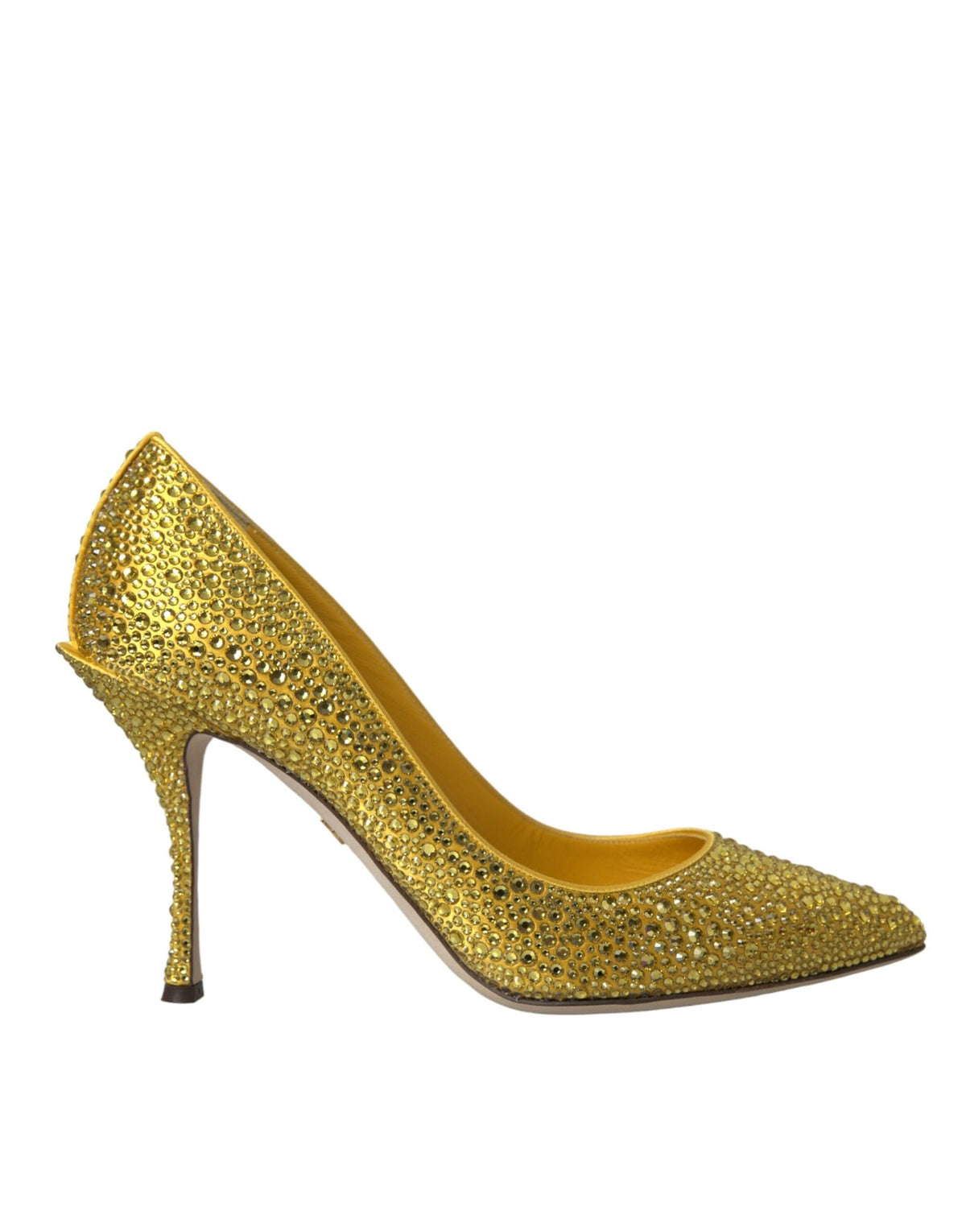 Escarpins à talons en cristal strass jaune Dolce &amp; Gabbana