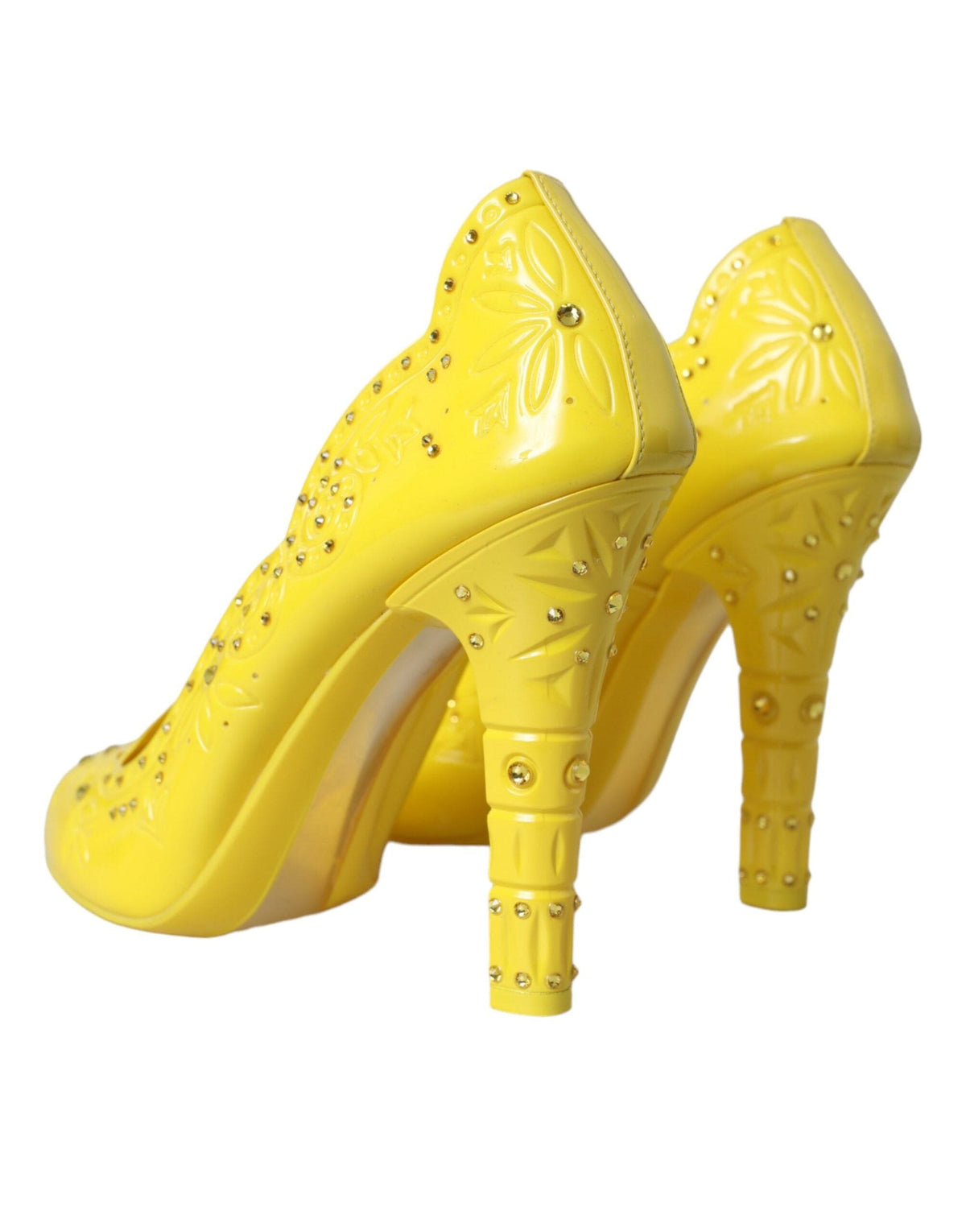 Escarpins à talons en cristal jaune Dolce &amp; Gabbana CINDERELLA