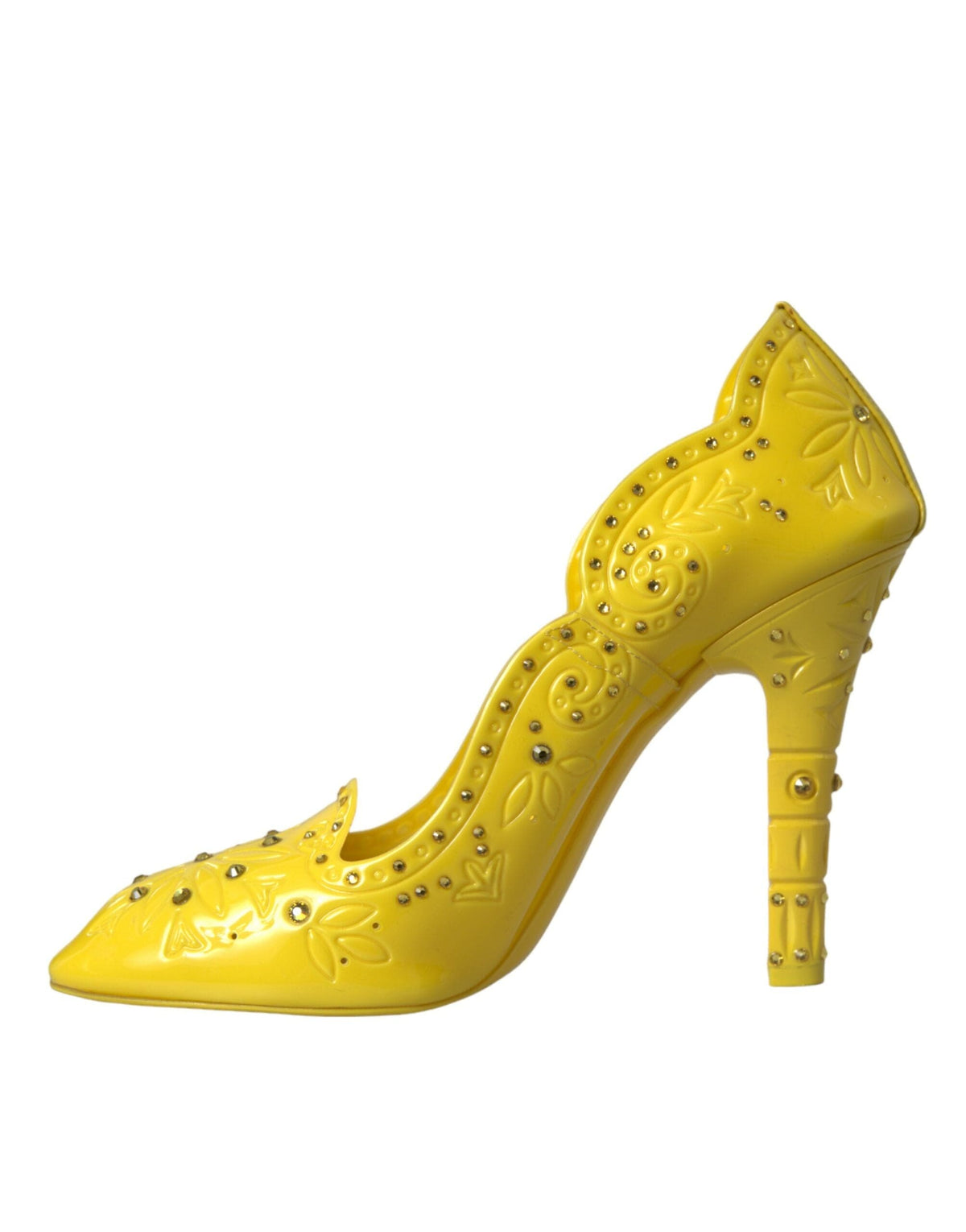 Escarpins à talons en cristal jaune Dolce &amp; Gabbana CINDERELLA