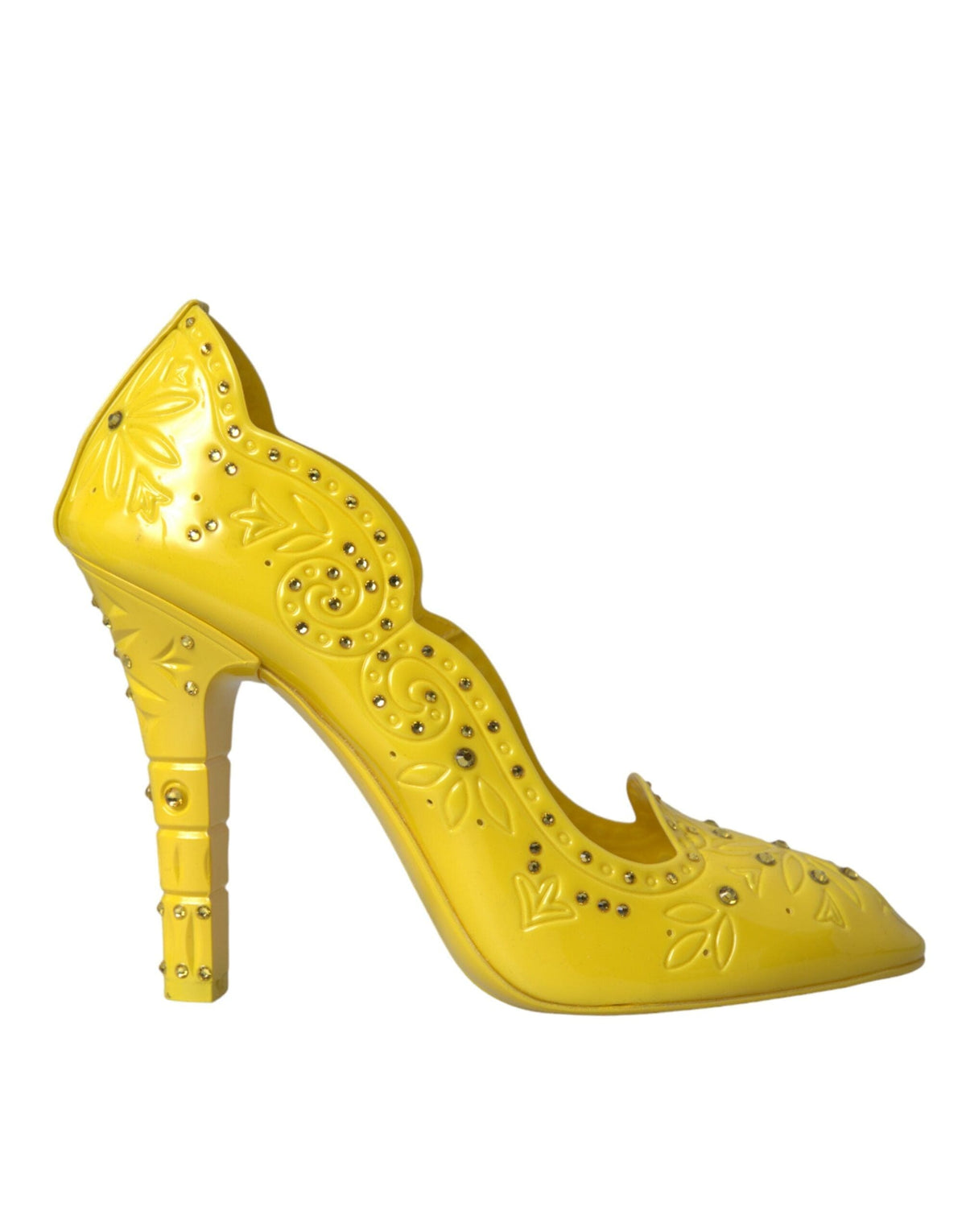 Escarpins à talons en cristal jaune Dolce &amp; Gabbana CINDERELLA