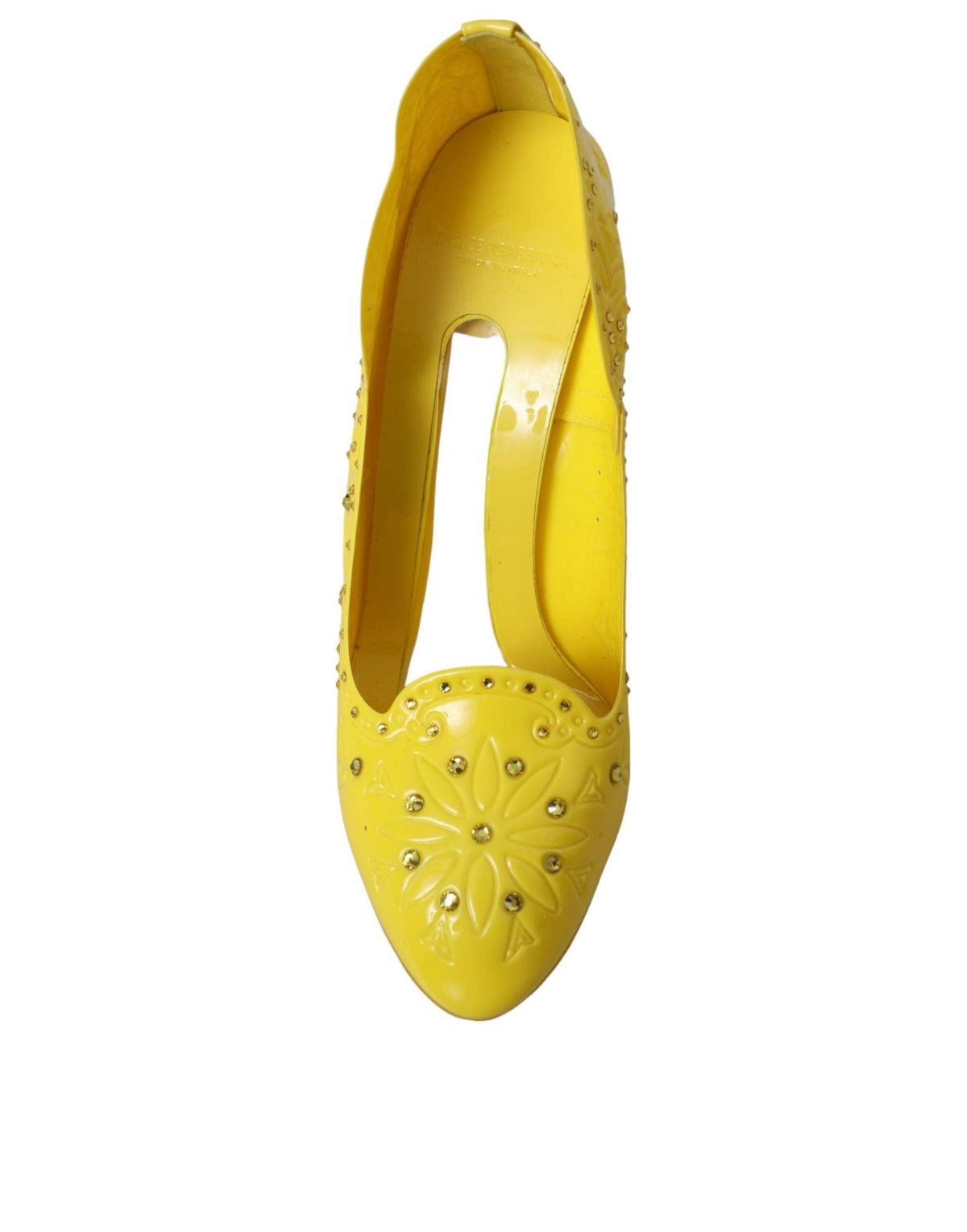 Escarpins à talons en cristal jaune Dolce &amp; Gabbana CINDERELLA