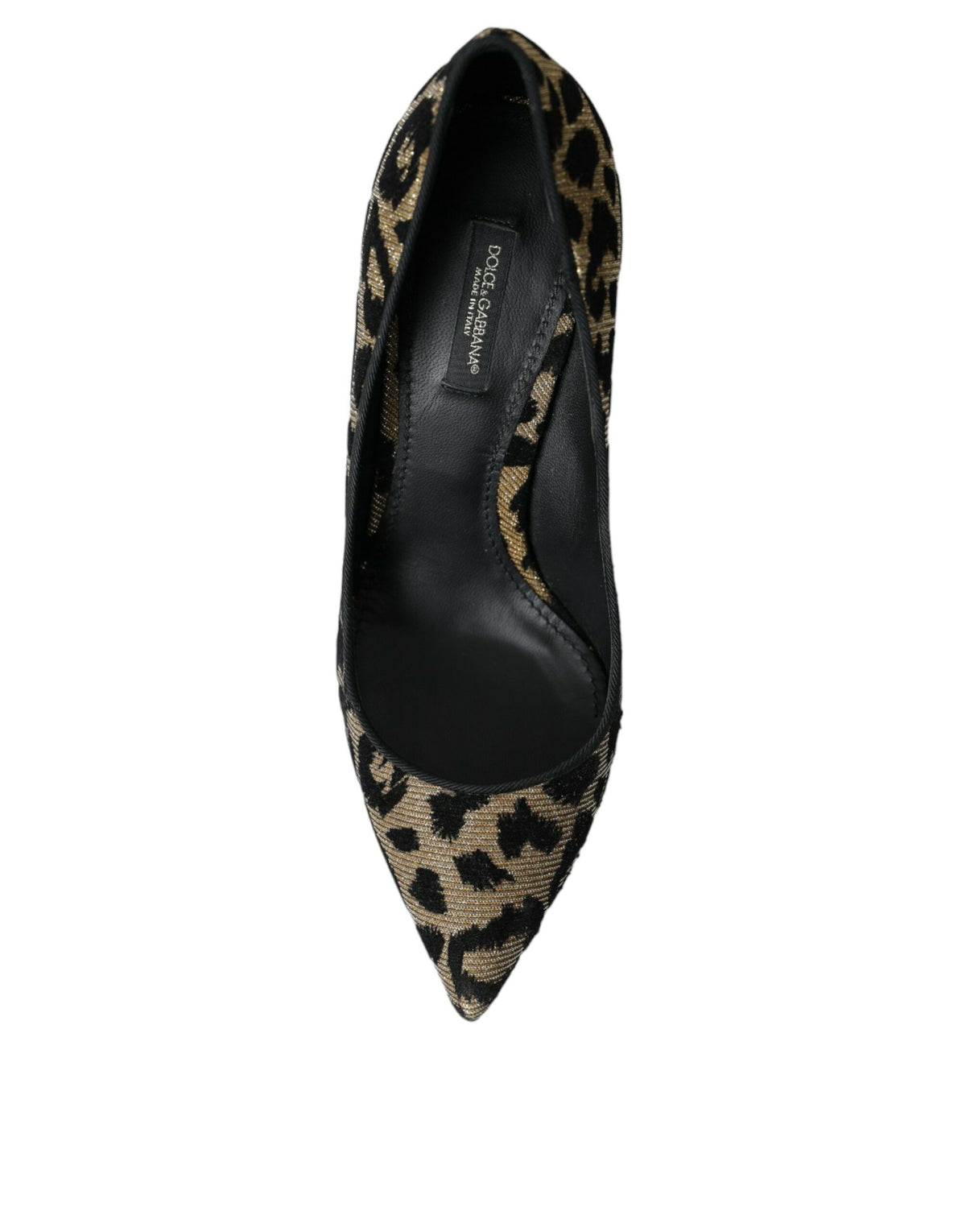 Escarpins à talons en lurex léopard noir et doré Dolce &amp; Gabbana