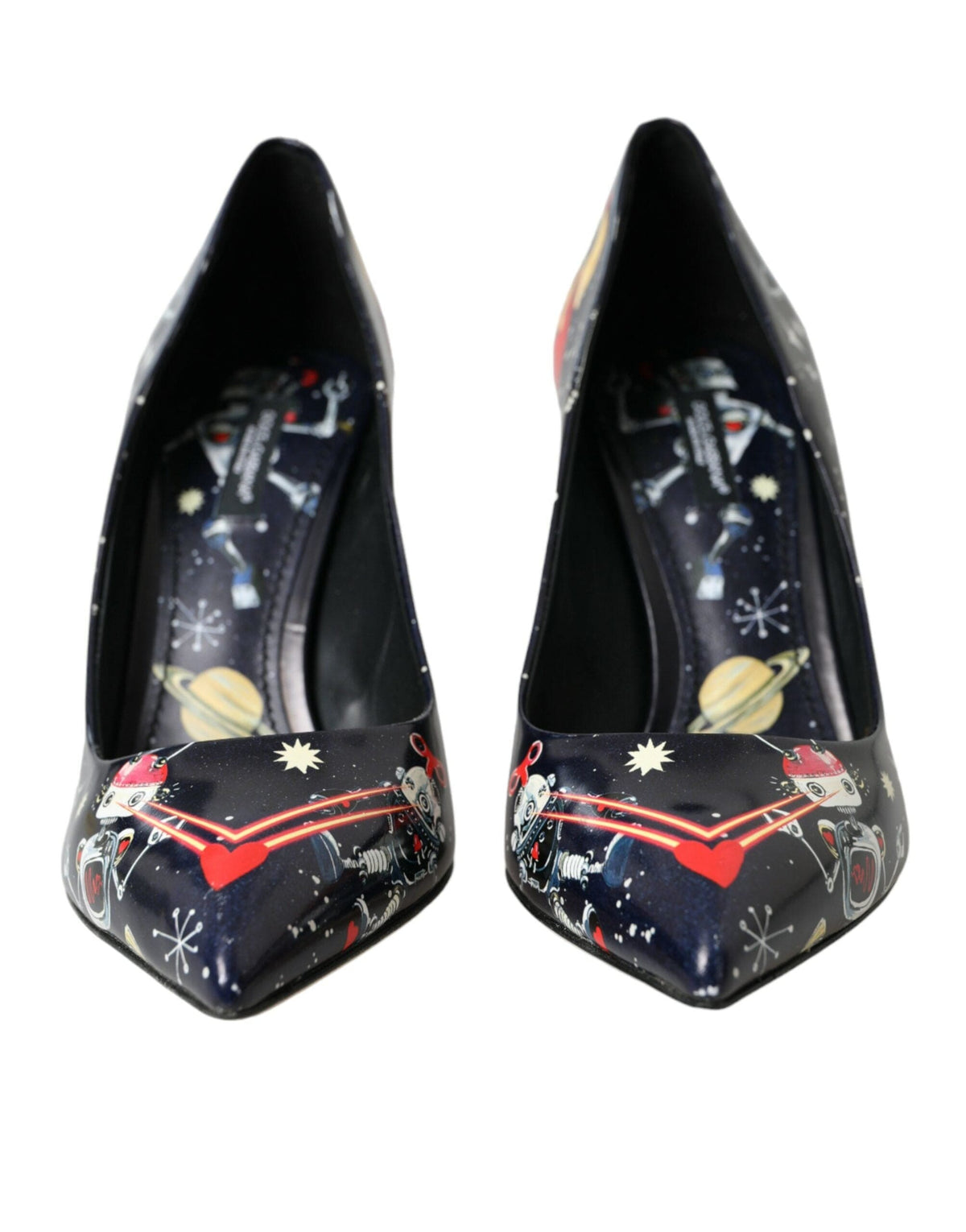 Escarpins à talons en cuir bleu Space Robot de Dolce &amp; Gabbana