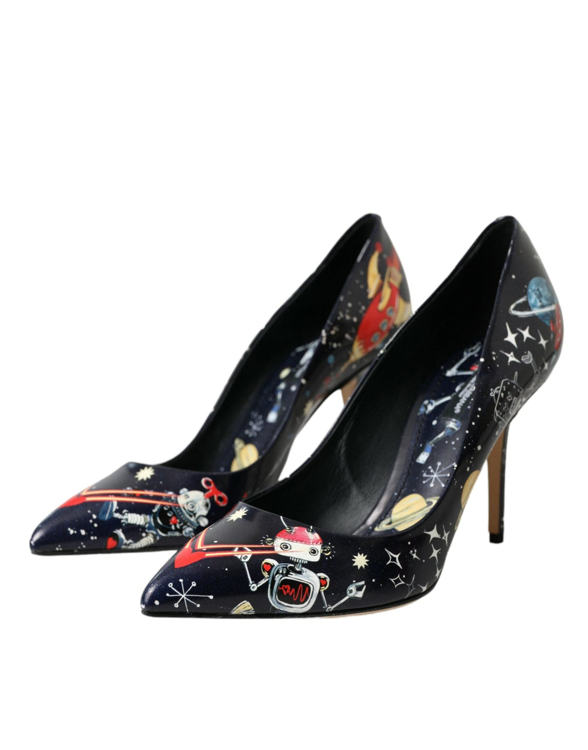 Escarpins à talons en cuir bleu Space Robot de Dolce &amp; Gabbana